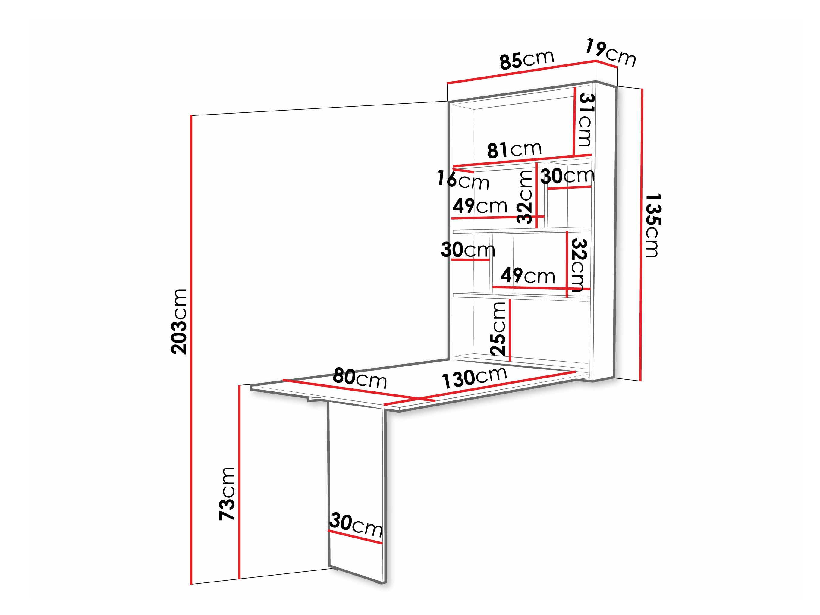 Salokāms galds Hartford 428 (Melns + Betons)