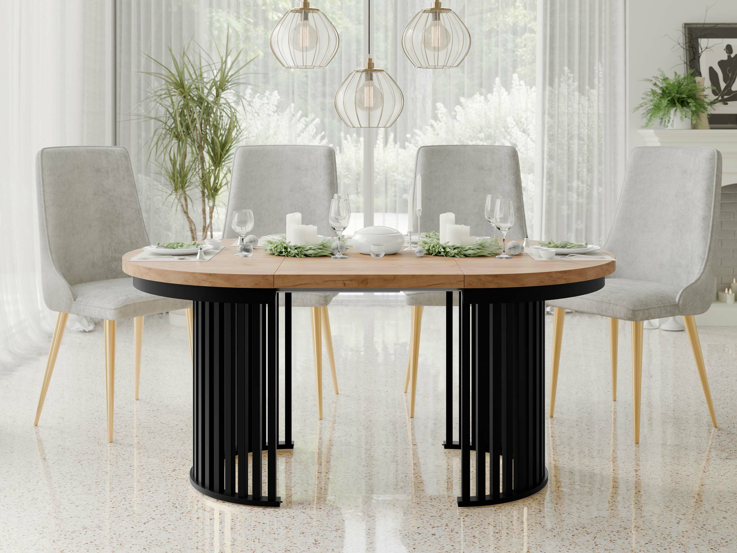 Galds Racine 145 (Amatniecības zelta ozols + Melns)