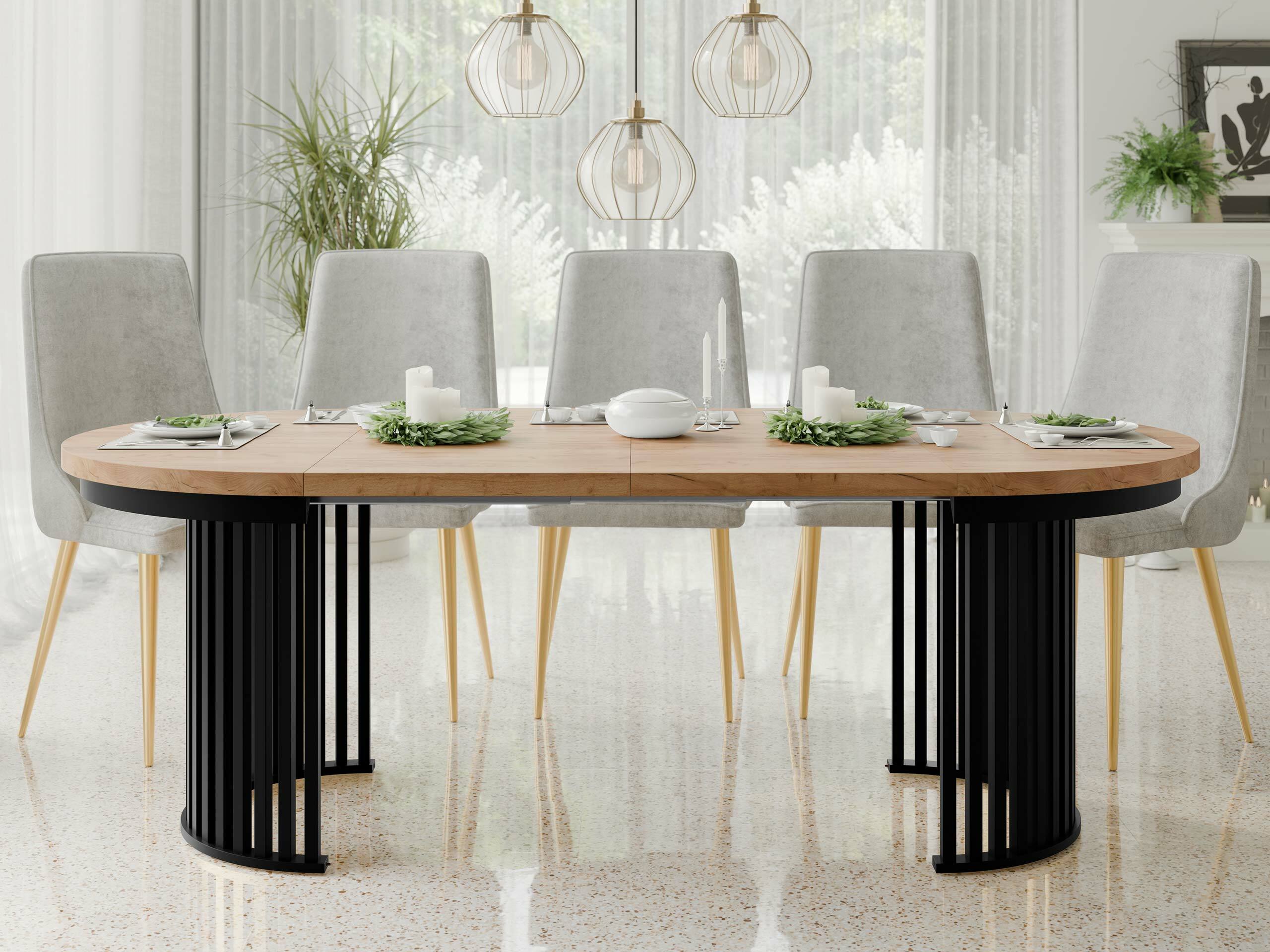 Galds Racine 145 (Amatniecības zelta ozols + Melns)