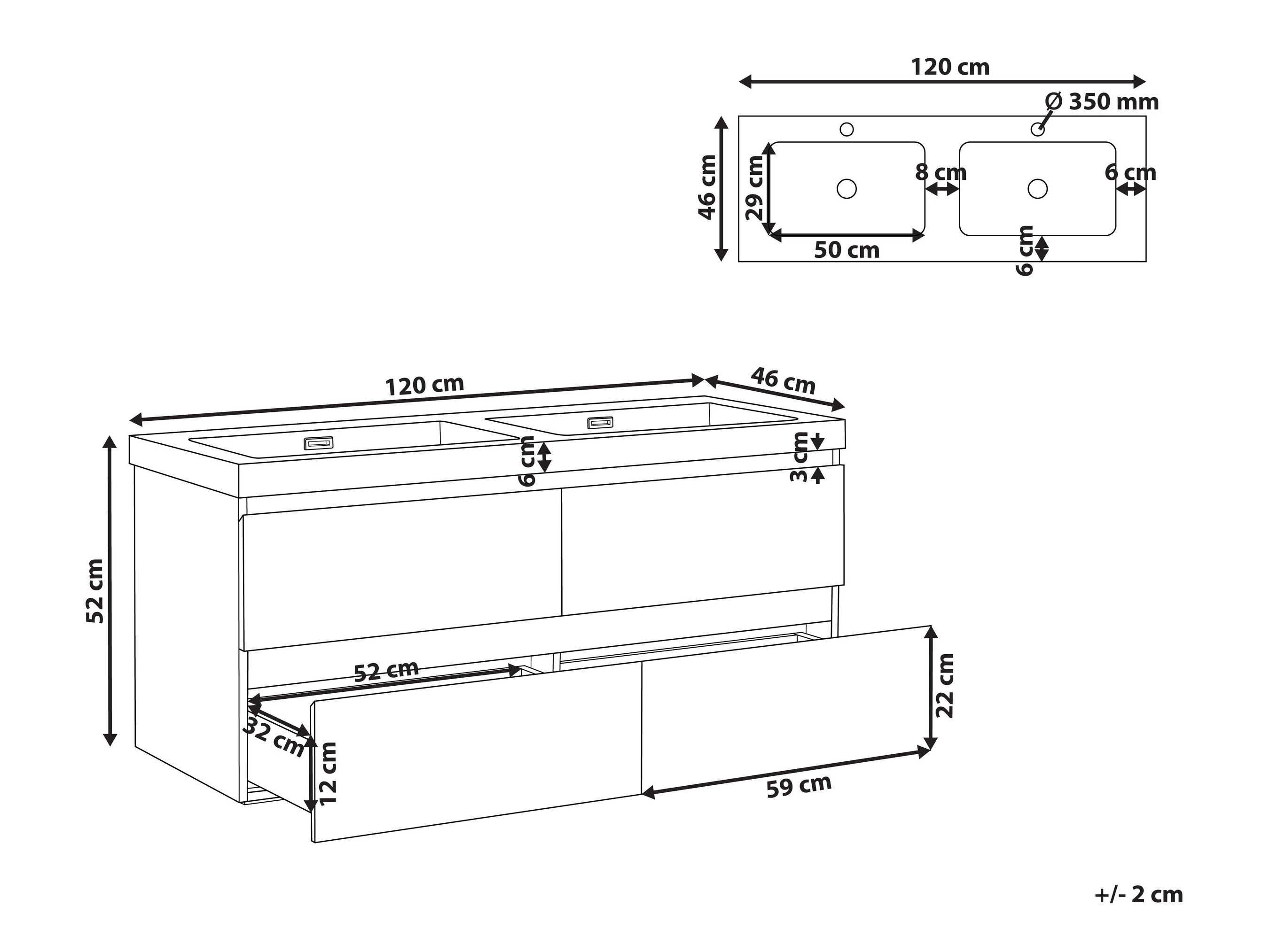 Piekarams vannas istabas skapītis izlietnei Berwyn 2873 (Tumši brūns)