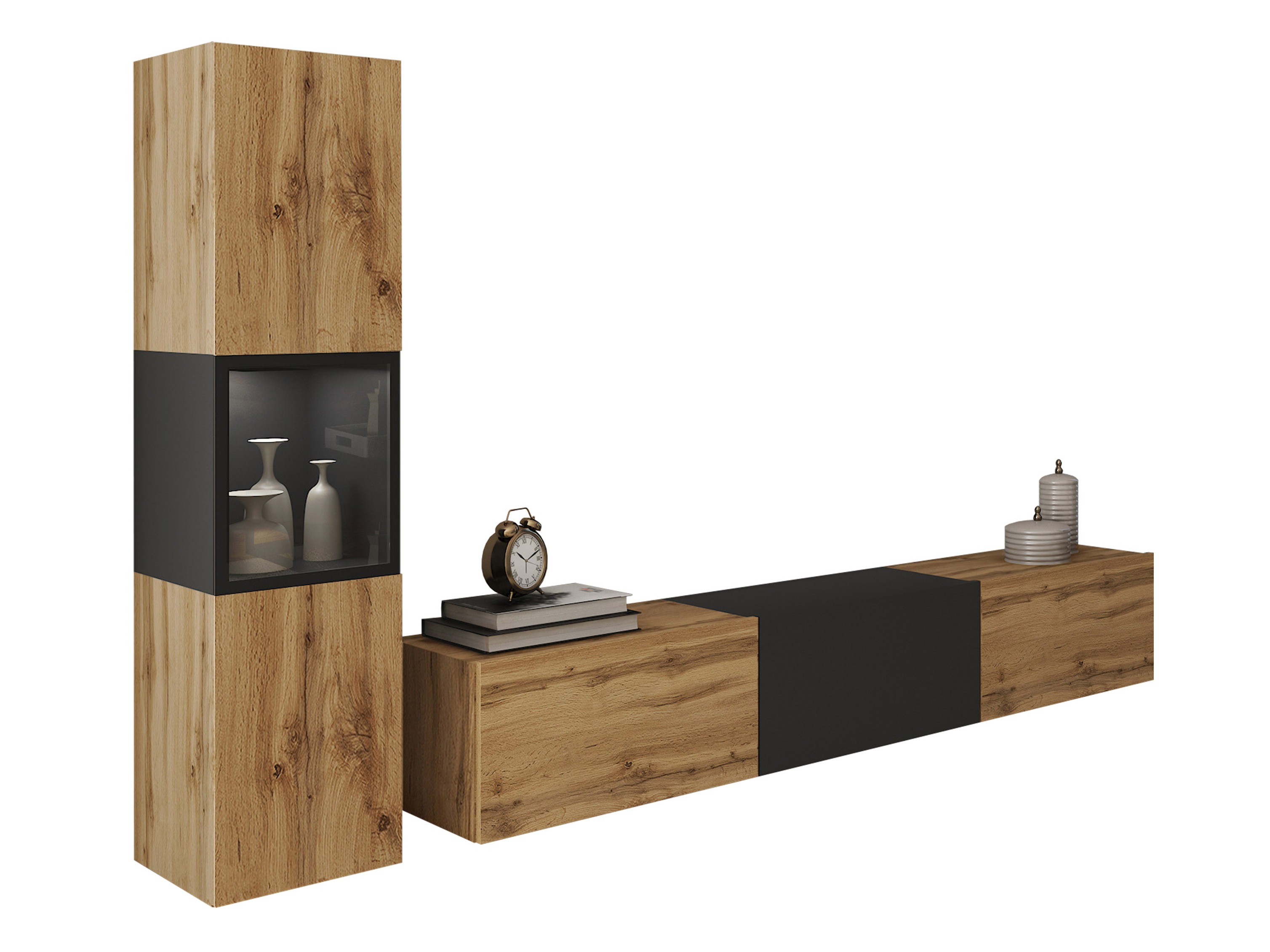 Viesistabas komplekts Sarasota 192 (Votan ozols + Grafīts)