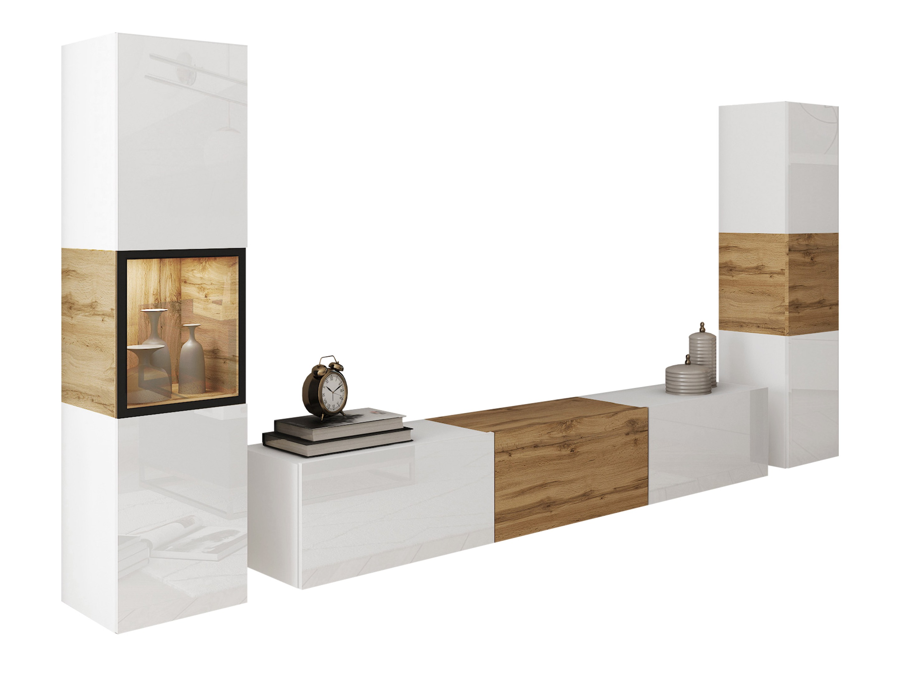 Viesistabas komplekts Sarasota 193 (Balts + Votan ozols)