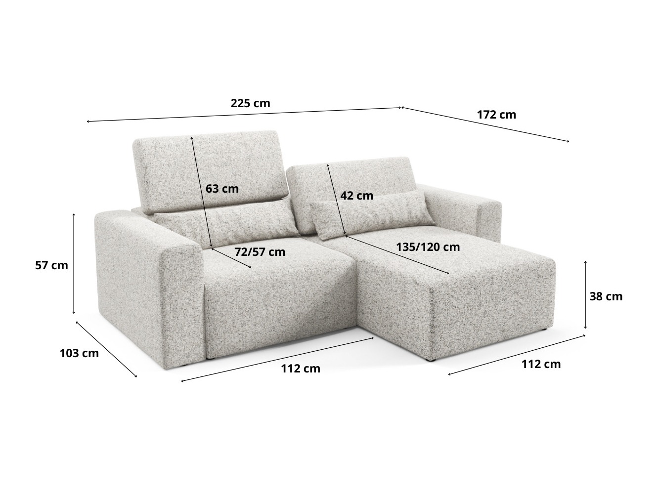 Moduļu stūra dīvāns Virorle 105 (Puente 06)