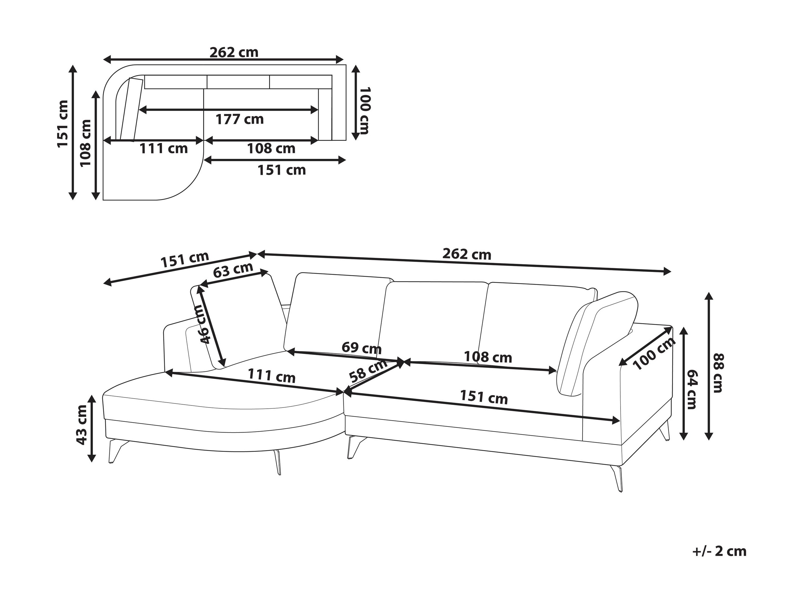 Stūra dīvāns Berwyn 2890 (Pelēks)
