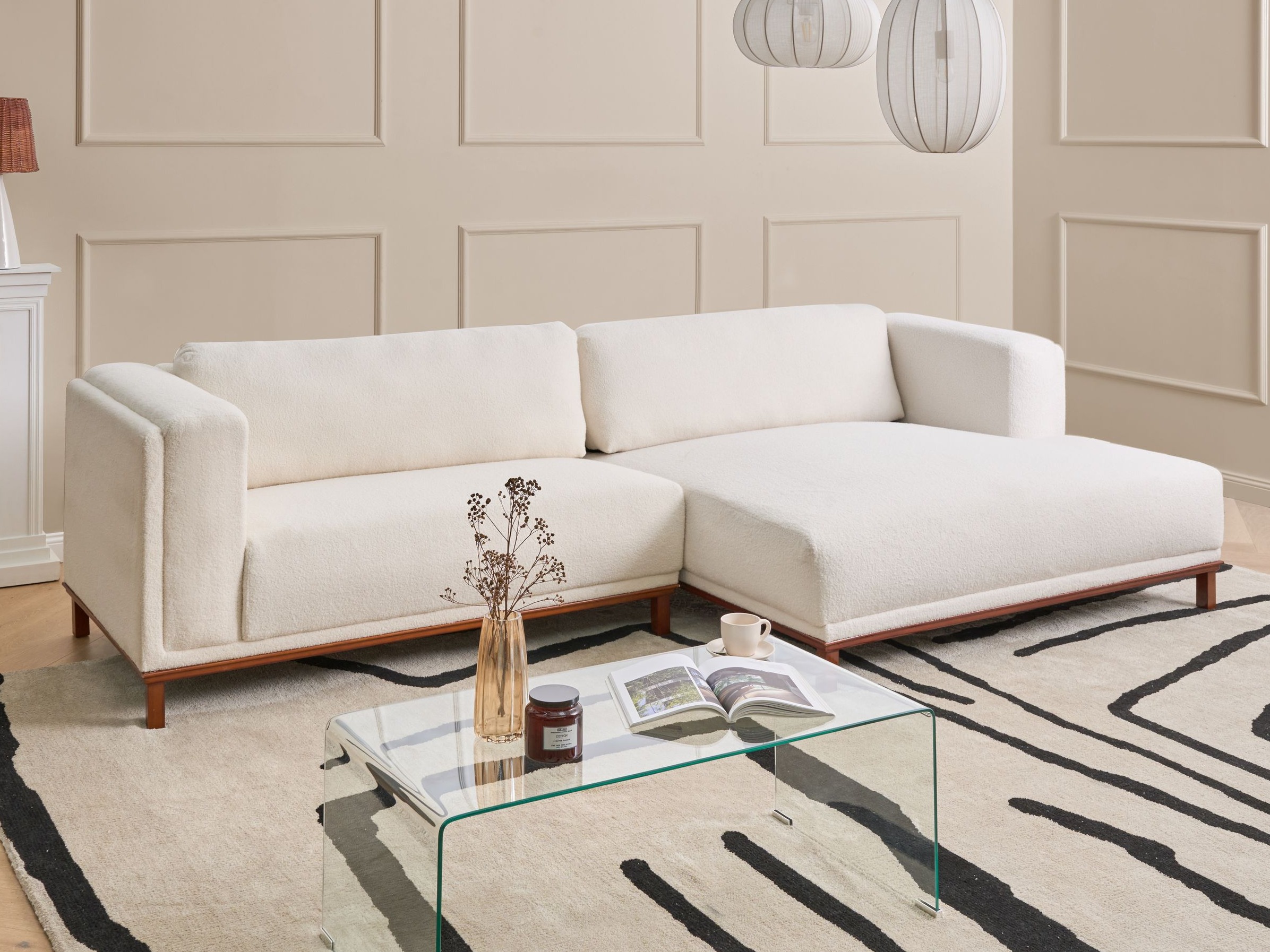 Stūra dīvāns Berwyn 2798 (Balts)