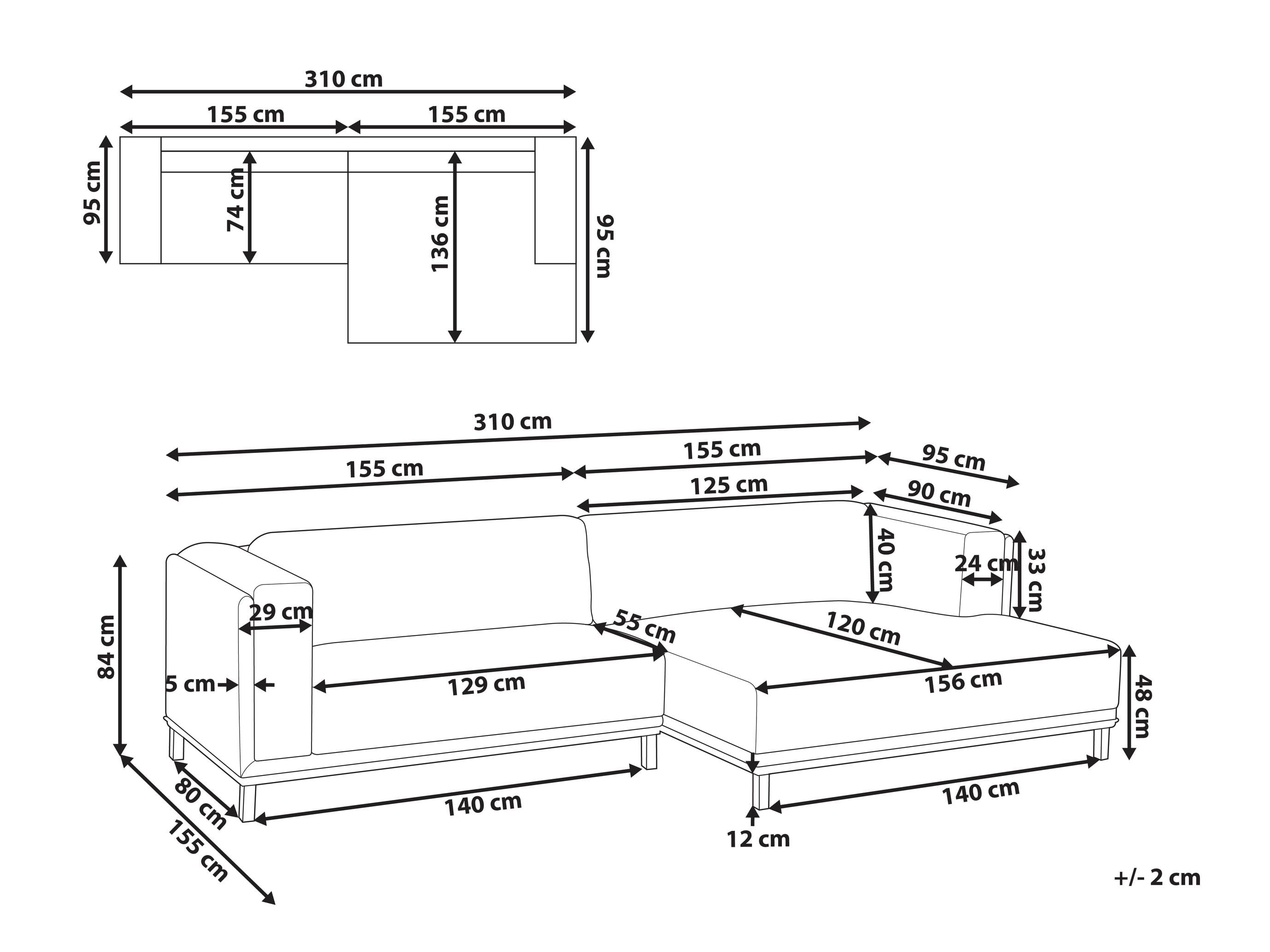 Stūra dīvāns Berwyn 2798 (Balts)