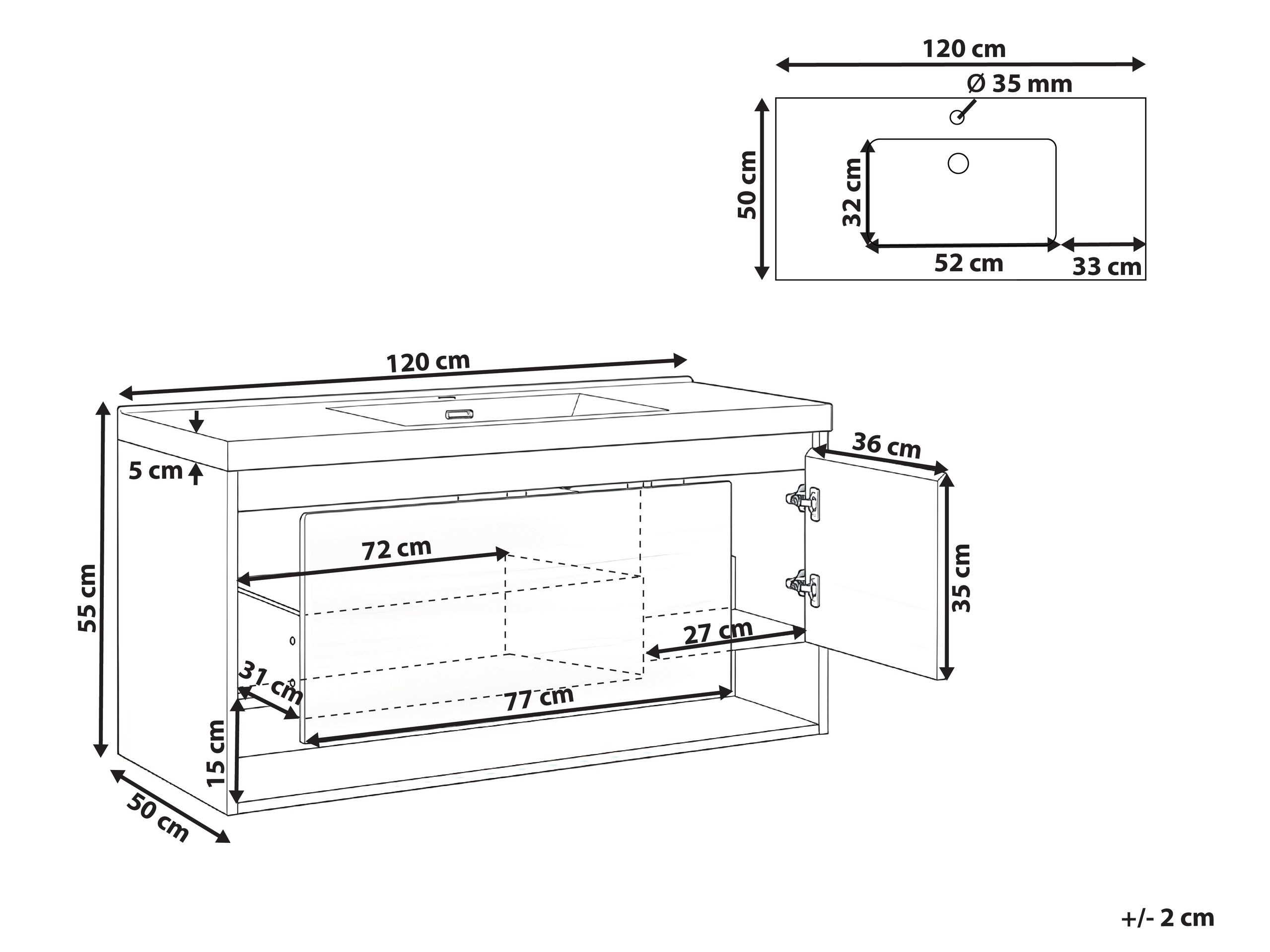 Piekarams vannas istabas skapītis izlietnei Berwyn 2898
