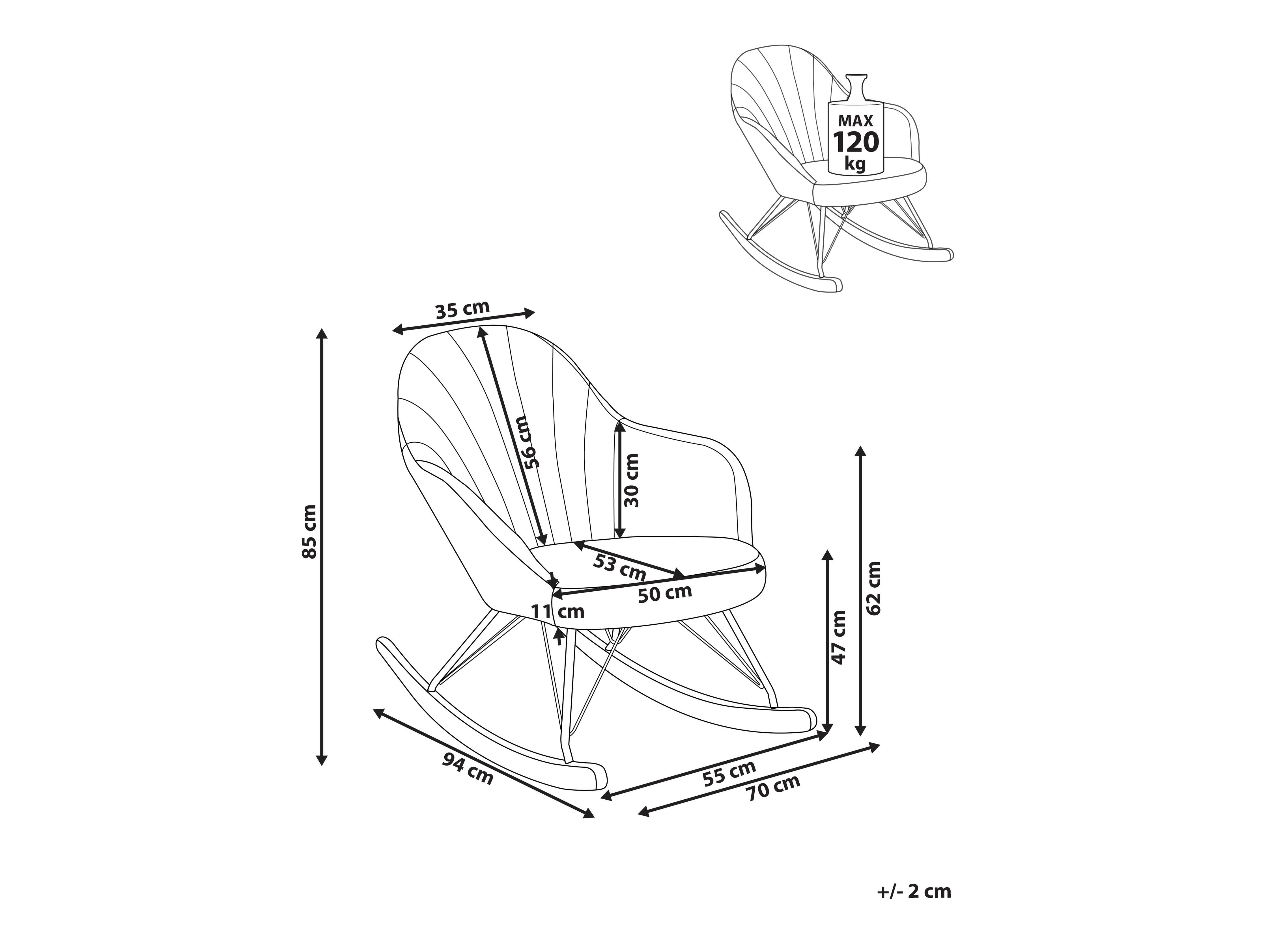Šūpuļkrēsls Berwyn 2895 (Balts)