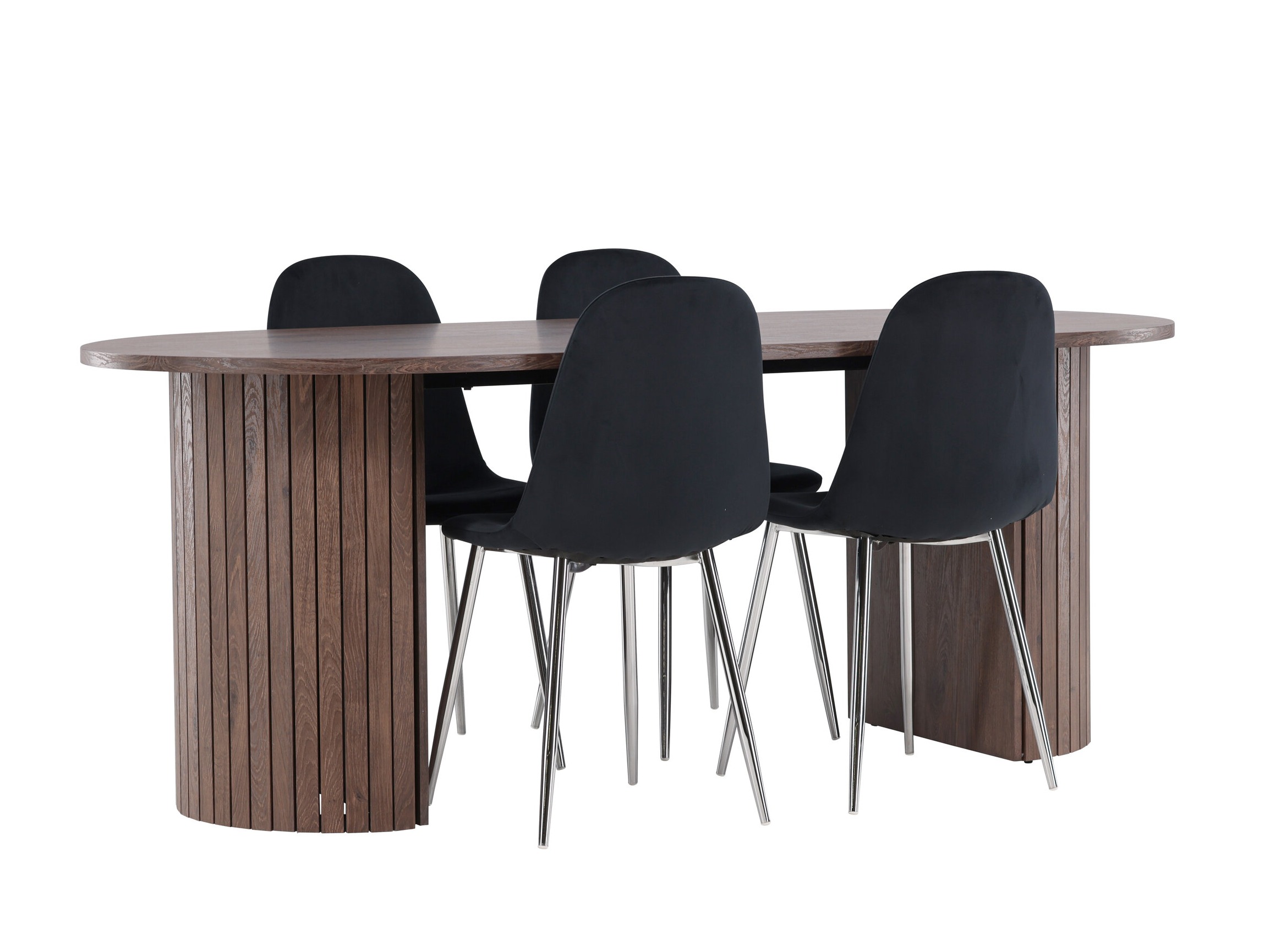 Ēdamistabas komplekts Dallas 4995 (Melns + Sudraba)