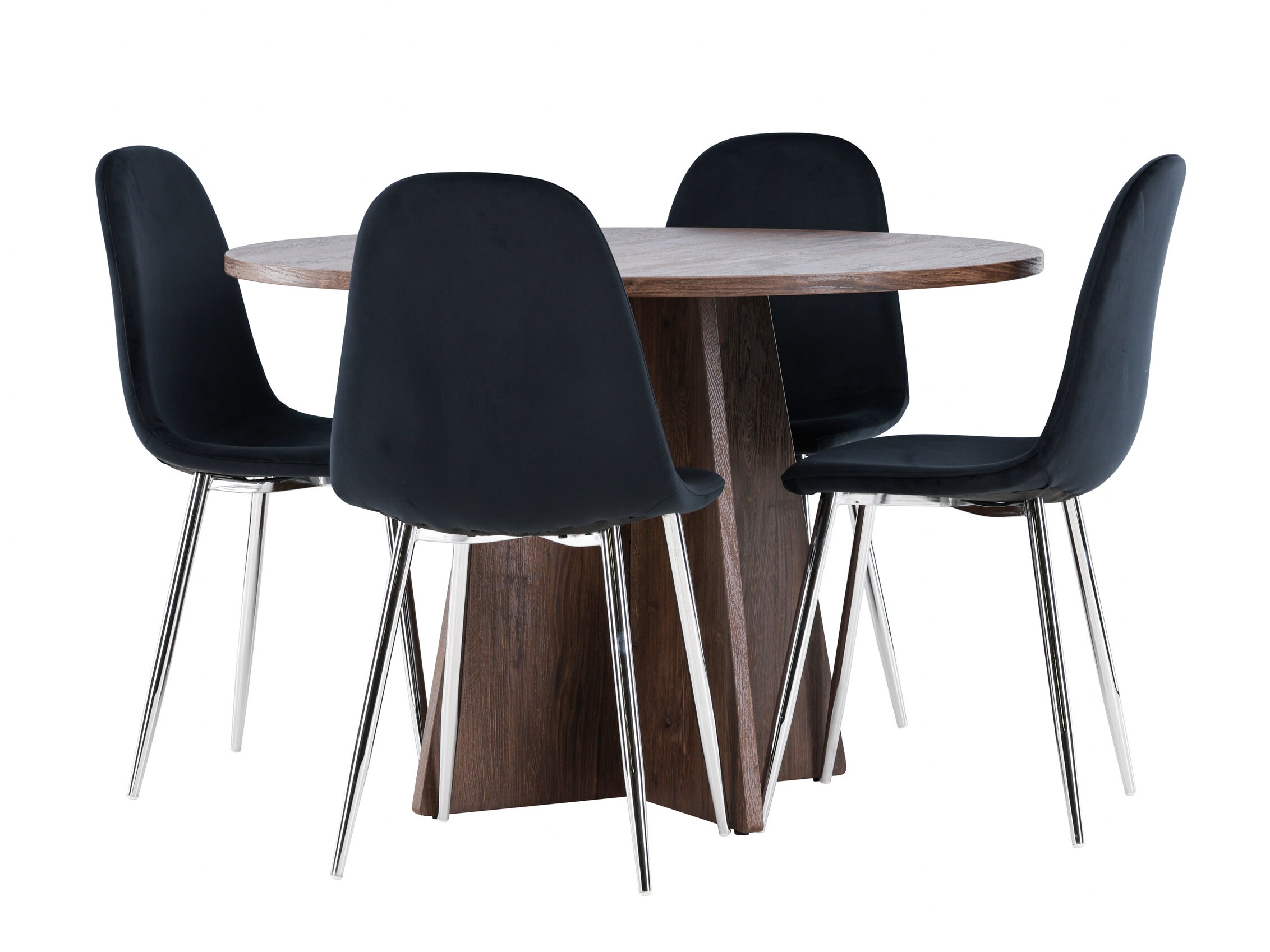 Ēdamistabas komplekts Dallas 5009 (Melns + Sudraba)