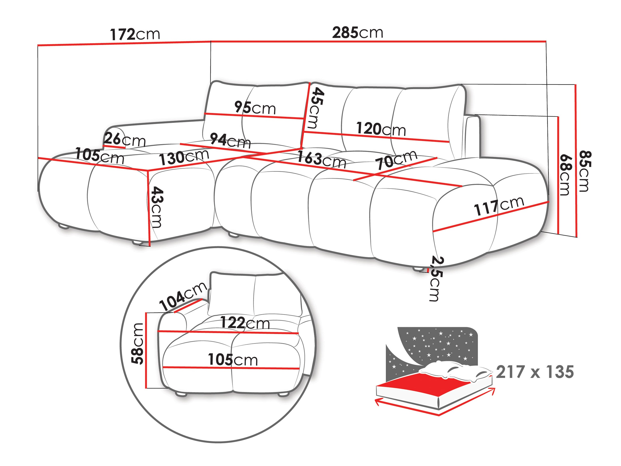 Stūra dīvāns TrendyNest Ansera (Flow 02)