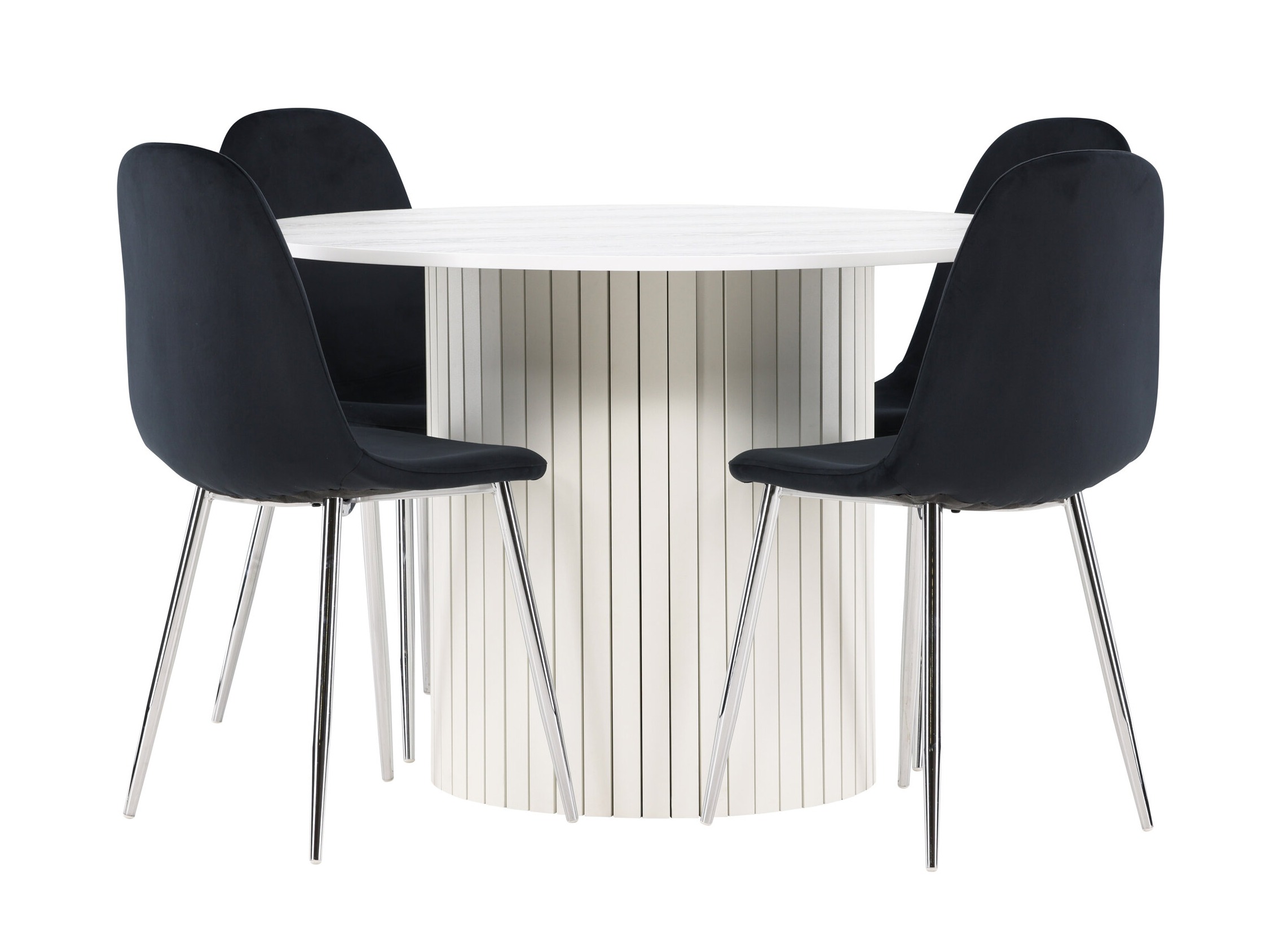 Ēdamistabas komplekts Dallas 5028 (Melns + Sudraba)