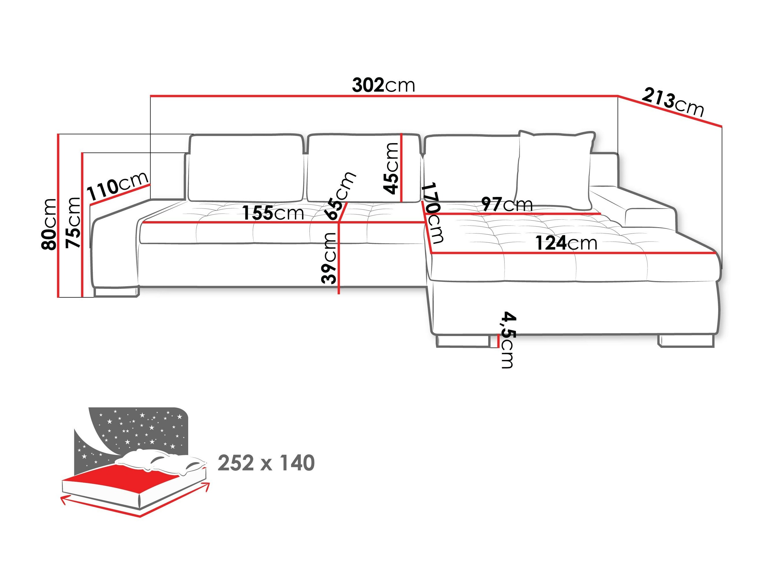 Stūra dīvāns Comfivo 147 (Majorka 03)