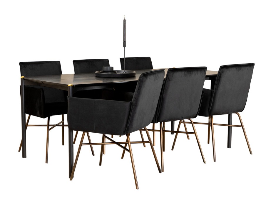 Ēdamistabas komplekts Dallas 5034 (Melns + Varš)