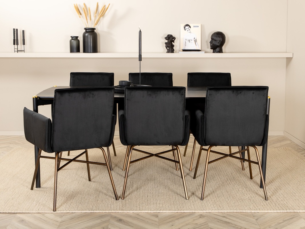 Ēdamistabas komplekts Dallas 5034 (Melns + Varš)