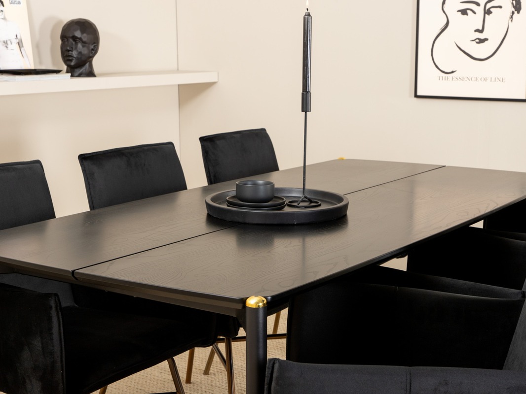 Ēdamistabas komplekts Dallas 5034 (Melns + Varš)