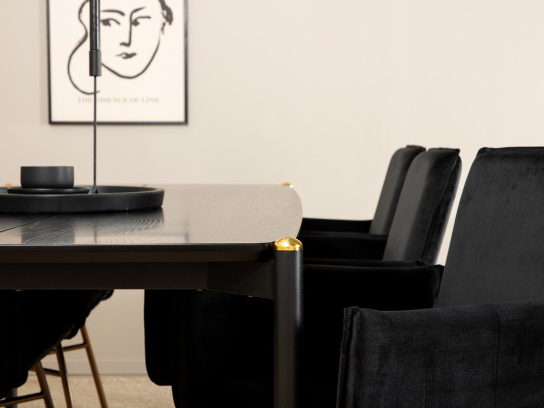 Ēdamistabas komplekts Dallas 5034 (Melns + Varš)