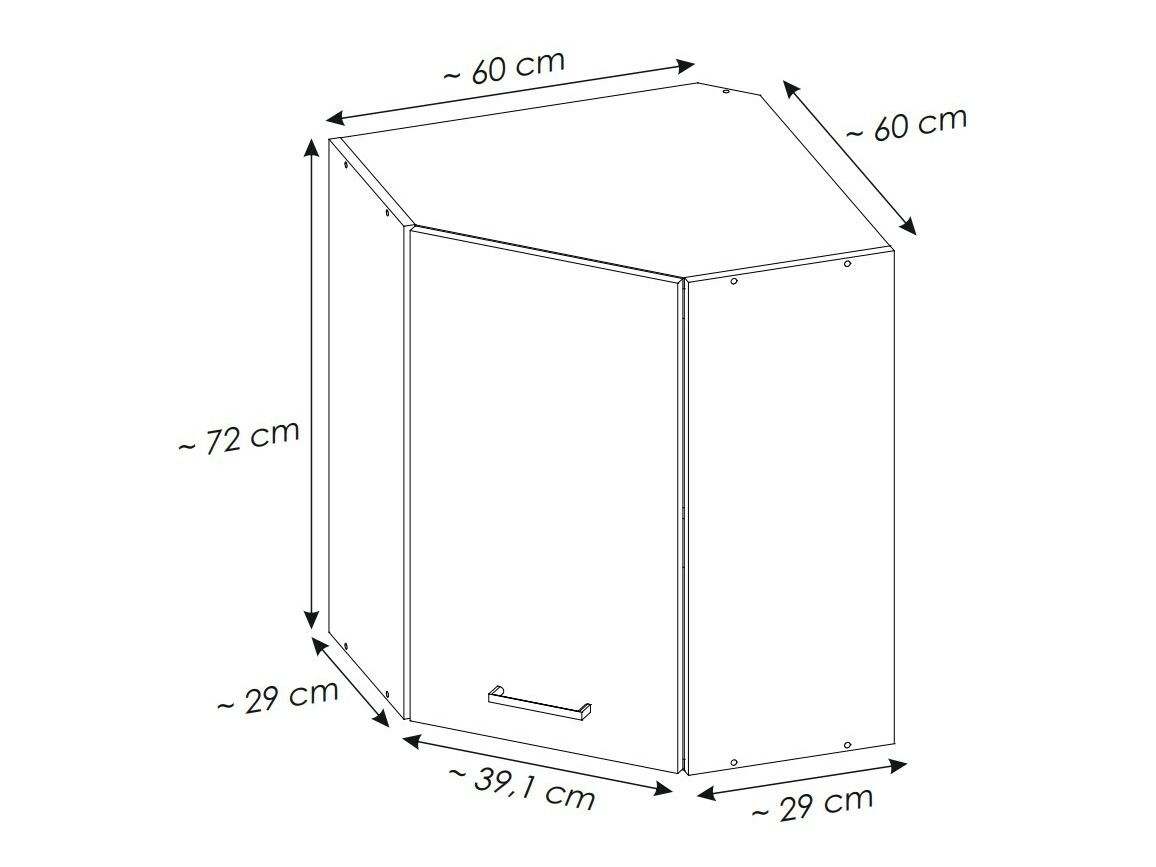 Moduļu piekarams stūra skapis Quti 119