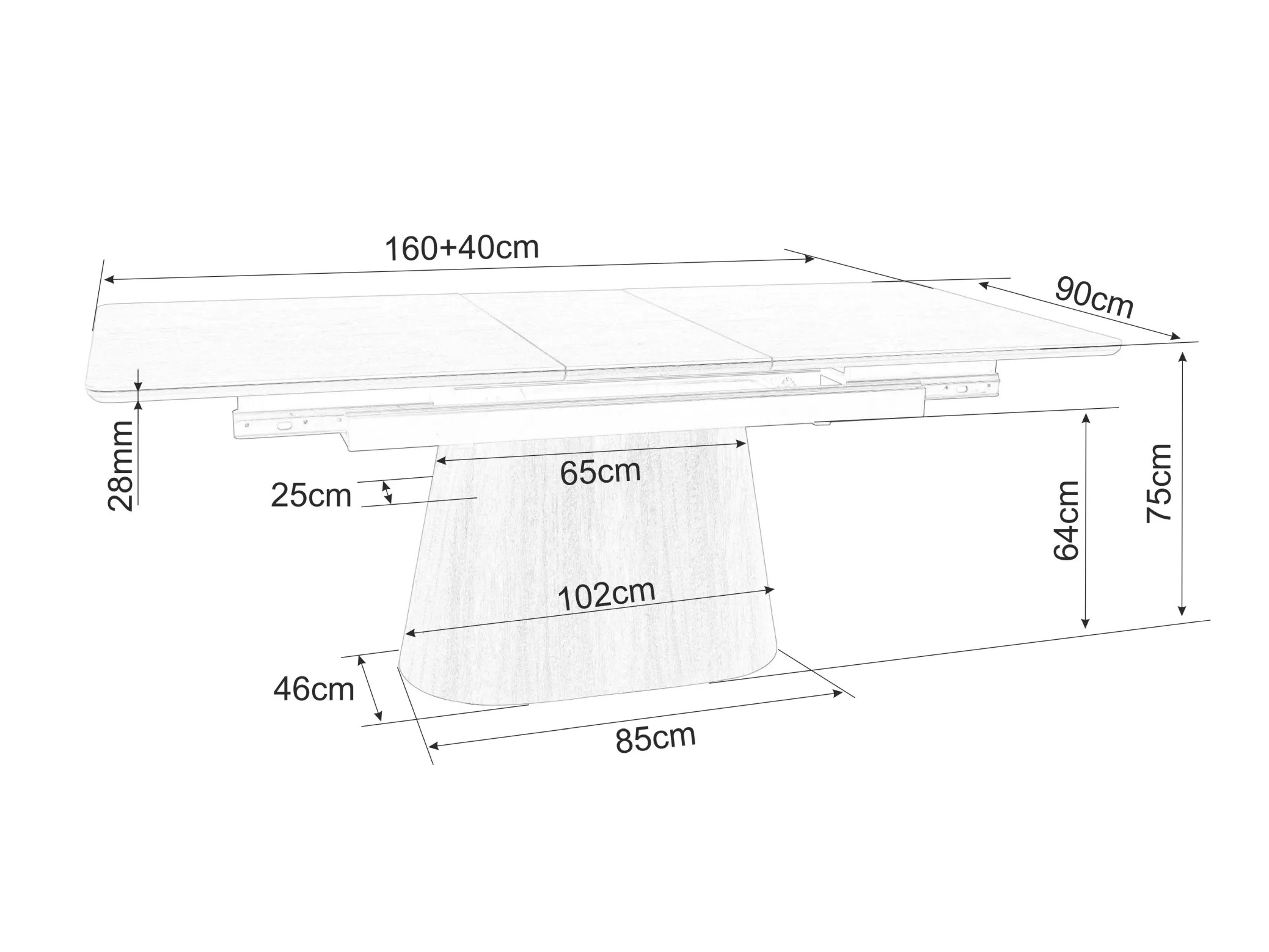 Galds Detroit 932 (Melns + Riekstkoks)