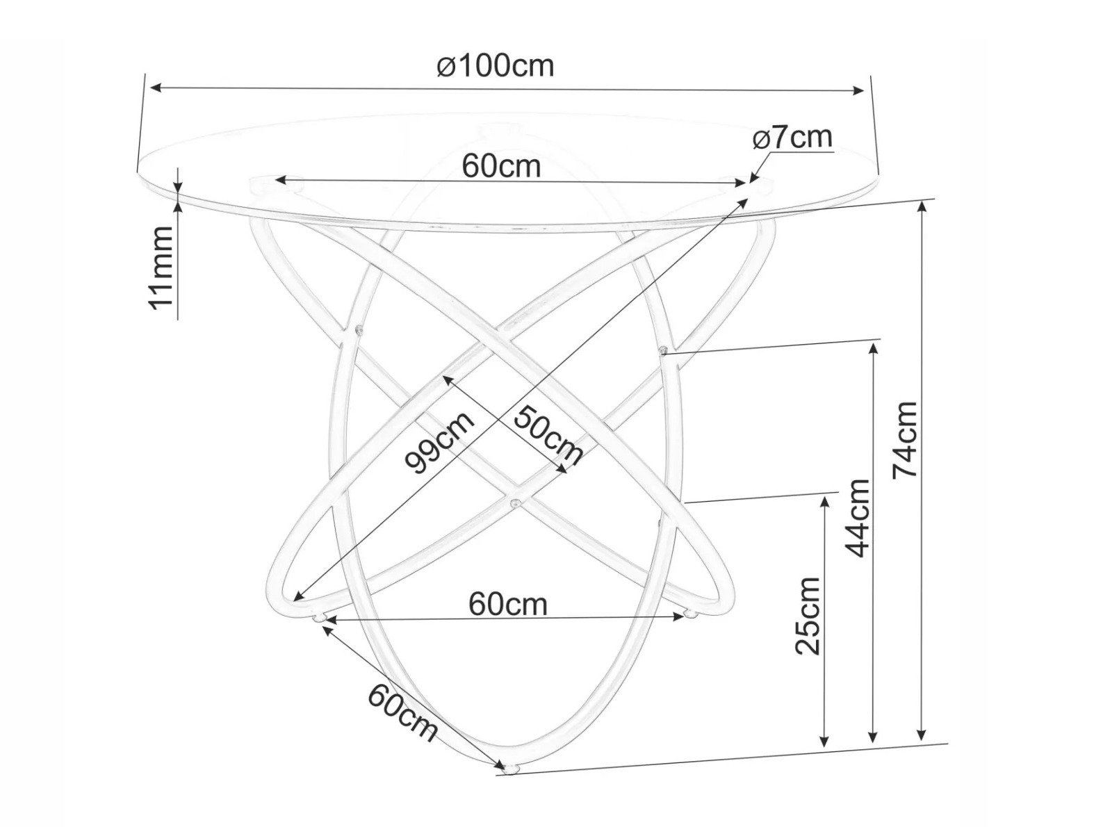 Galds Detroit 933 (Melns)