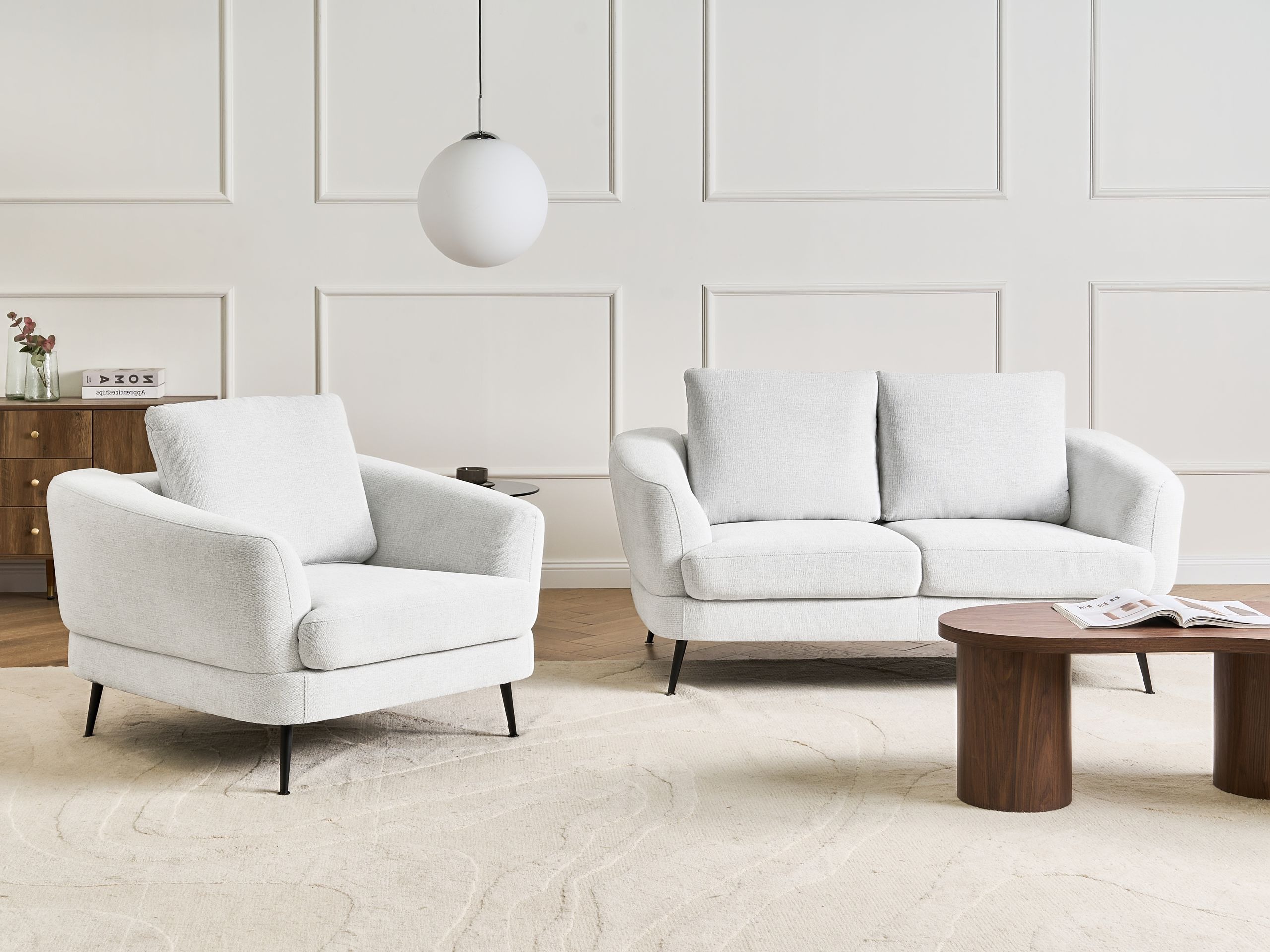 Mīksto mēbeļu komplekts Berwyn 2902 (Balts)