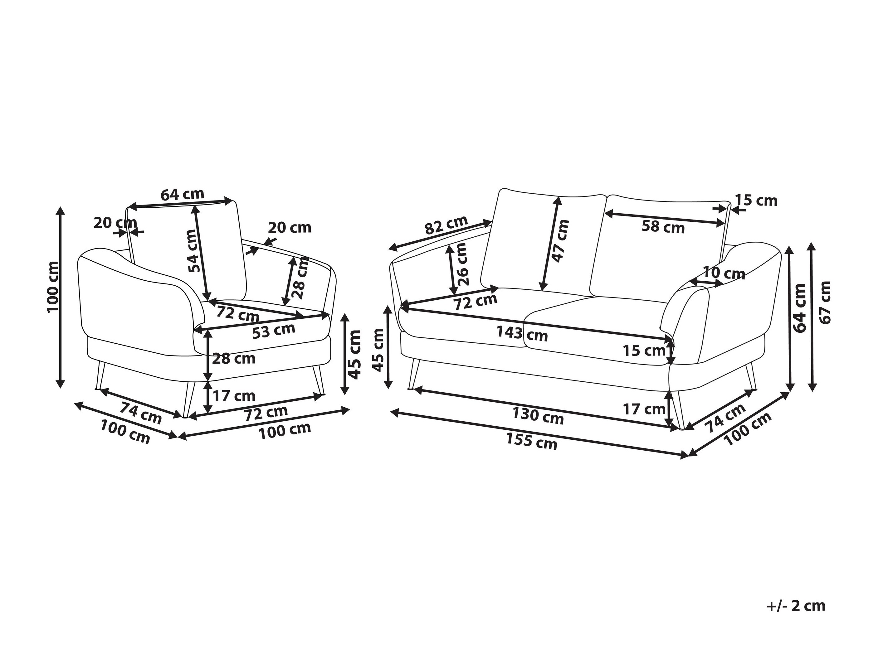 Mīksto mēbeļu komplekts Berwyn 2902 (Balts)