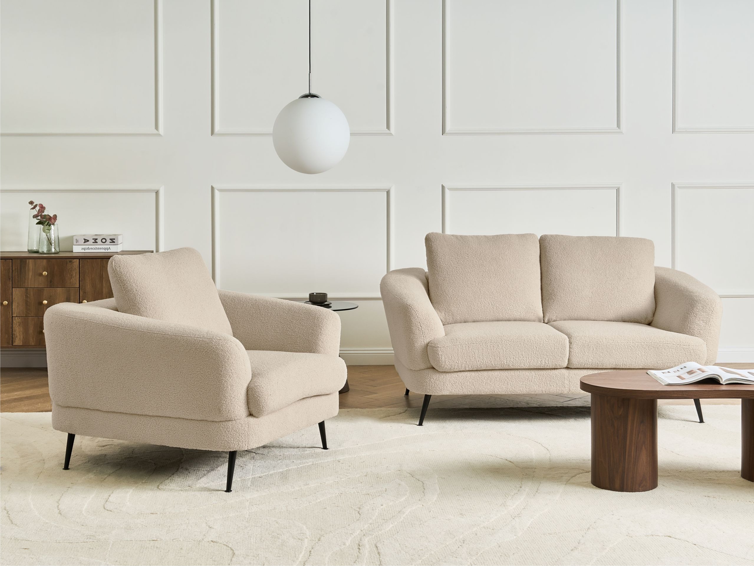 Mīksto mēbeļu komplekts Berwyn 2902 (Gaiši bēšs)