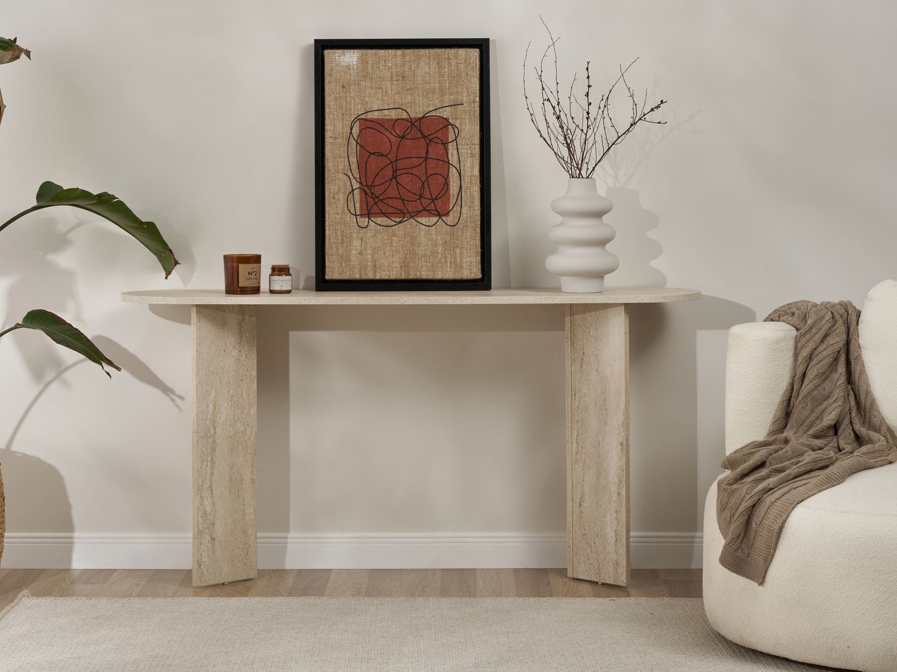 Konsole Novato 133 (Gaišs travertīns)