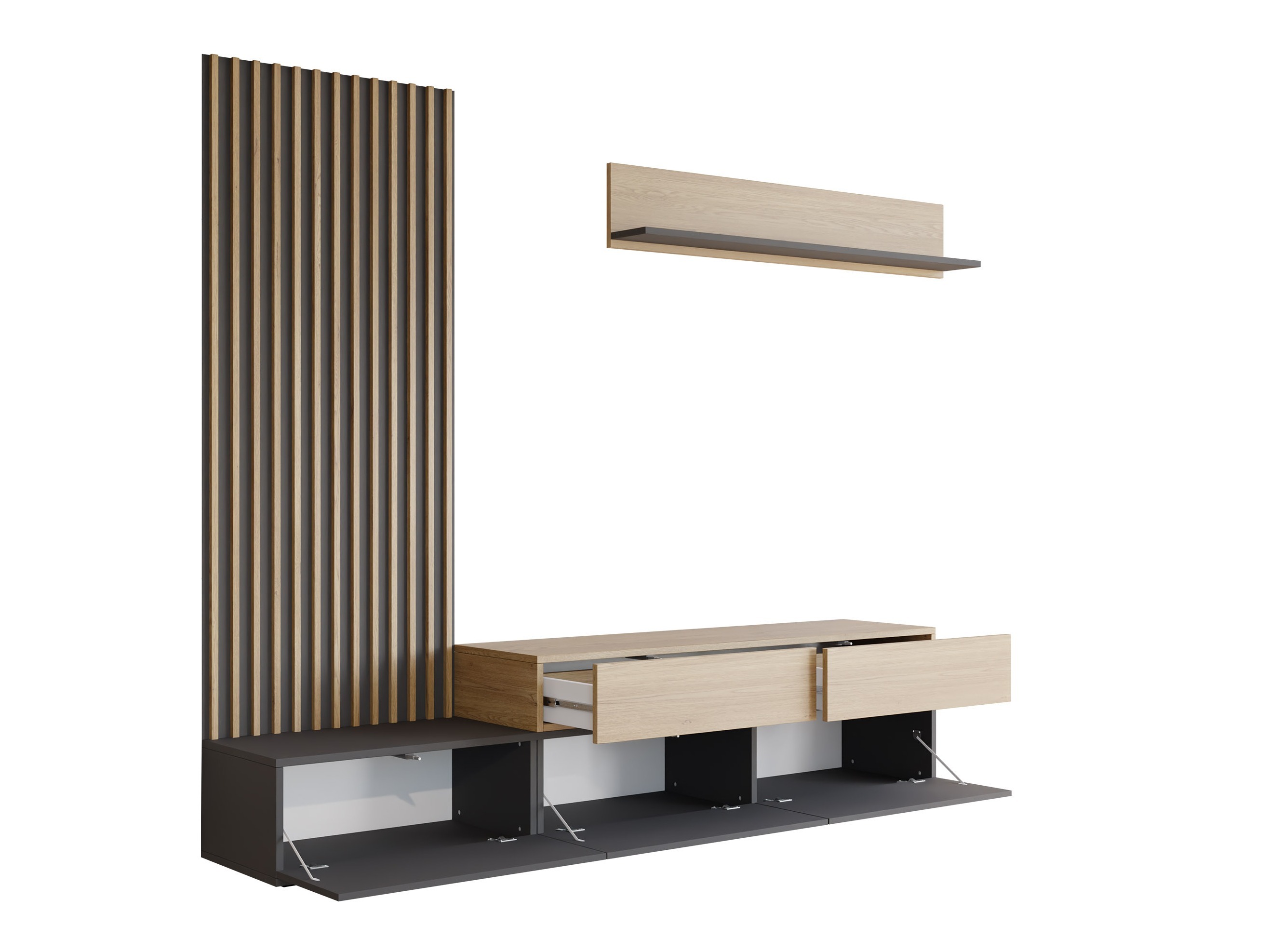 Viesistabas komplekts Comfivo 496 (Balts + Ozols)