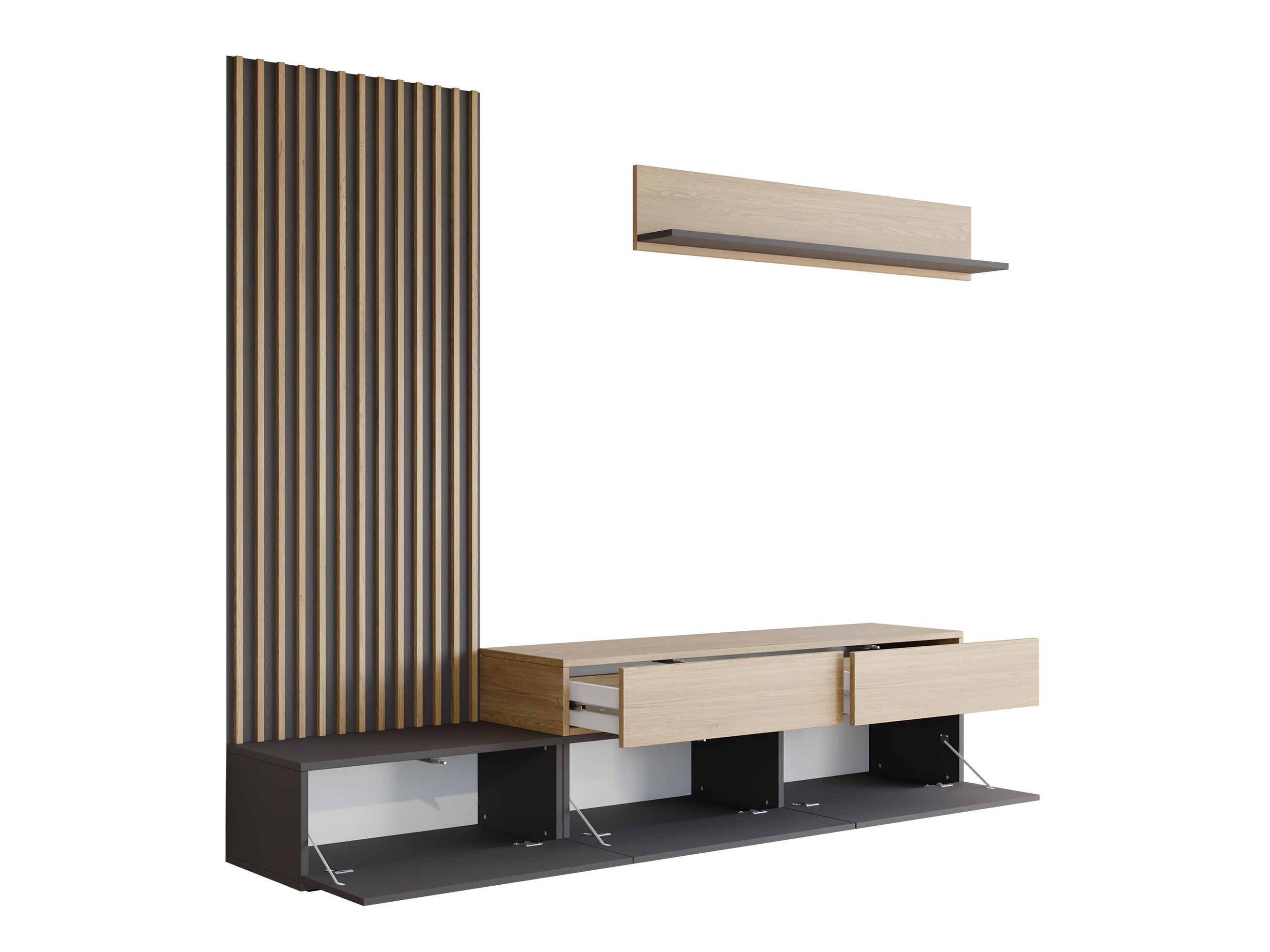 Viesistabas komplekts Comfivo Munium I (Grafīts + Ozols)