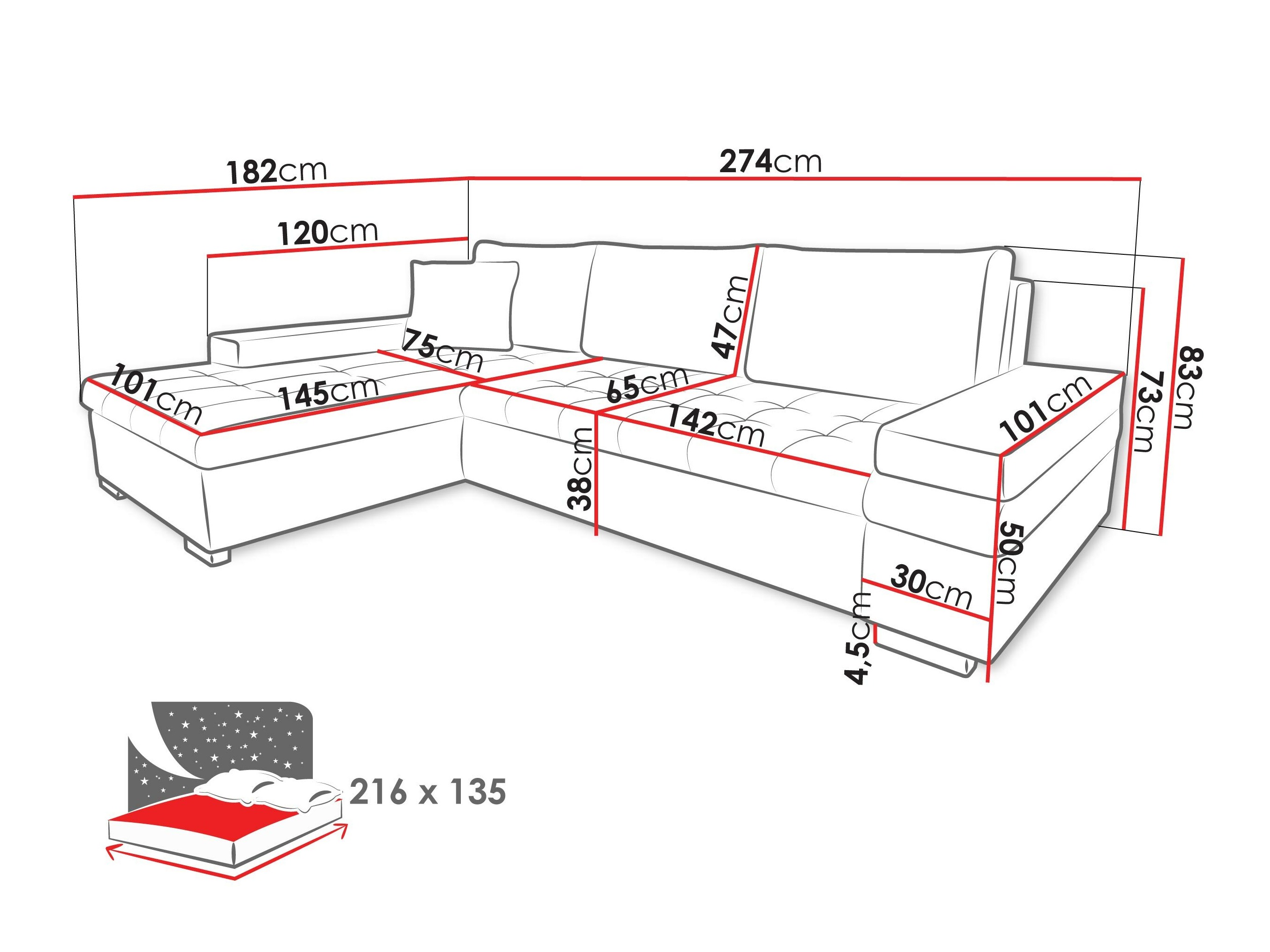 Stūra dīvāns Comfivo 212 (Magic Velvet 2216 + Magic Velvet 2216 + Magic Velvet 2217)