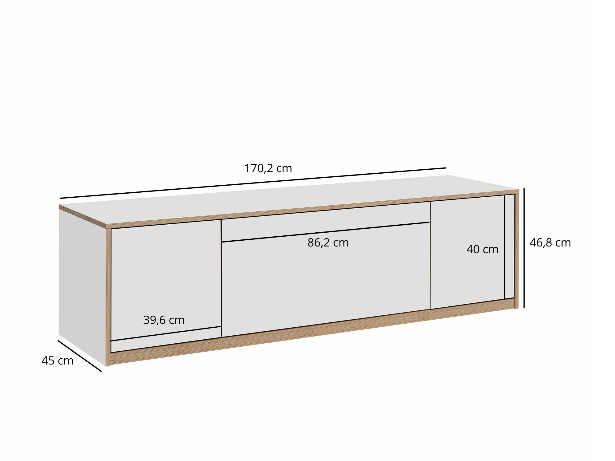TV galds Fivetri 105 (Balts)