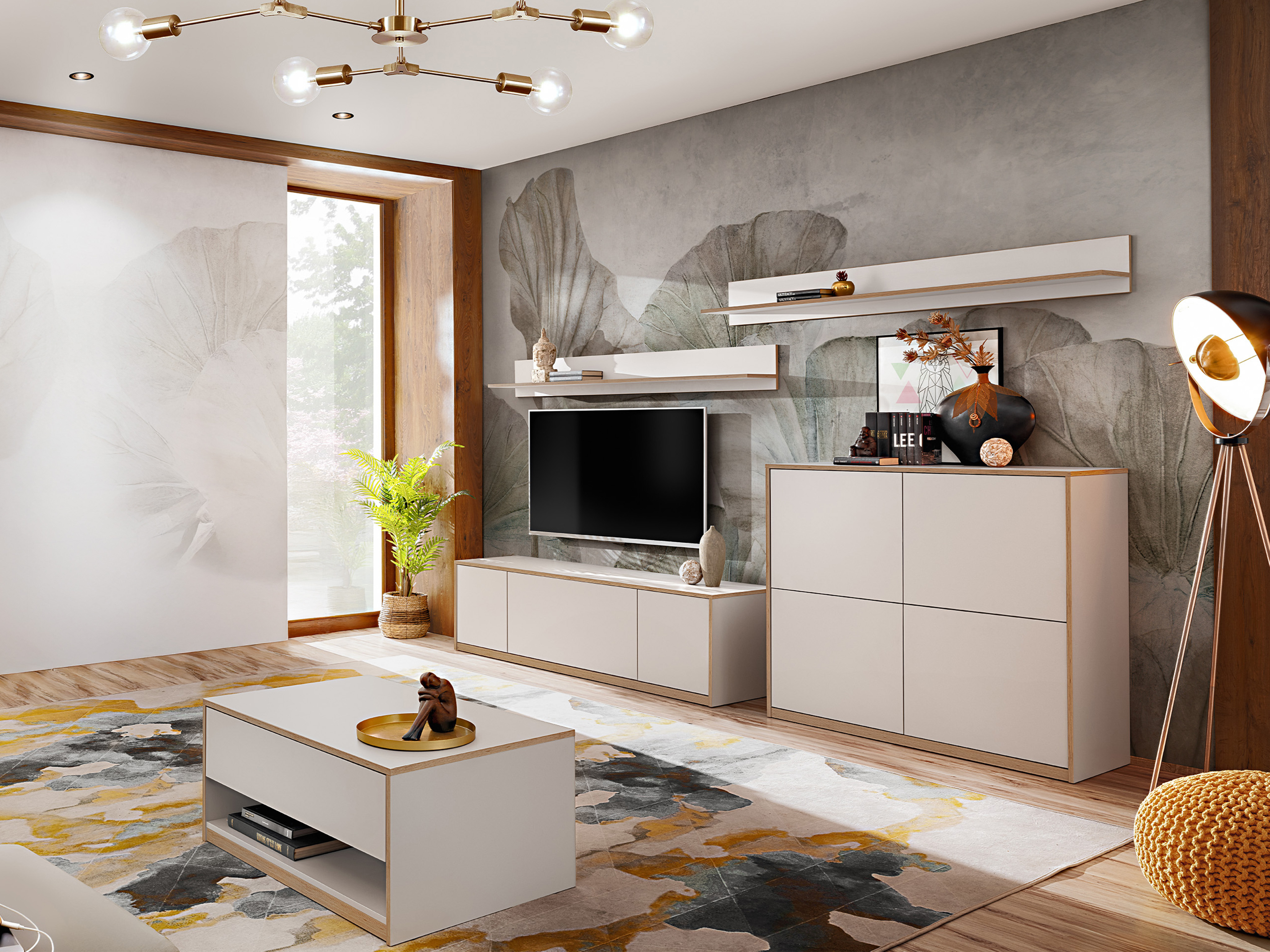 Viesistabas komplekts Fivetri 109 (Balts)