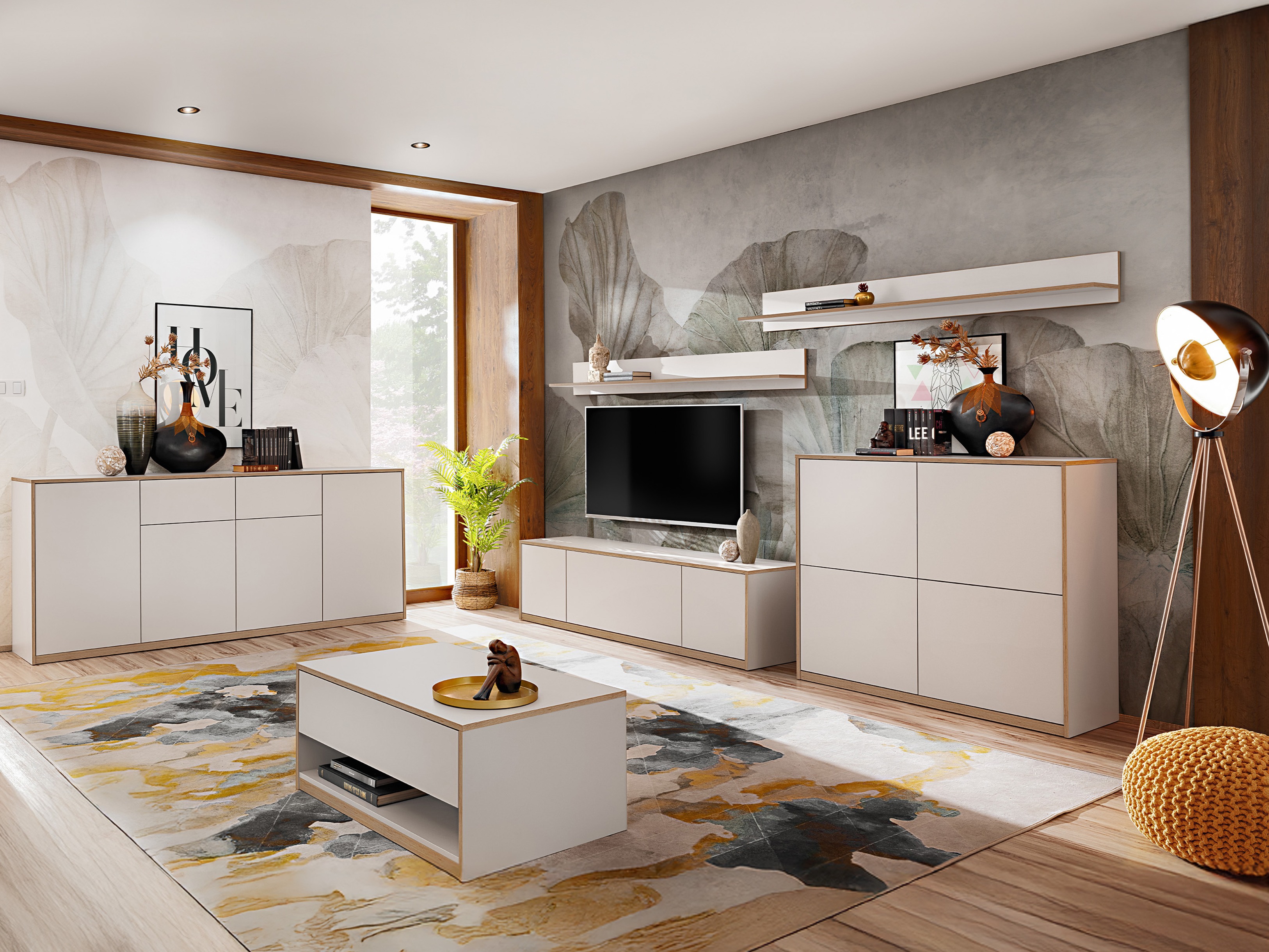 Viesistabas komplekts Fivetri 110 (Balts)