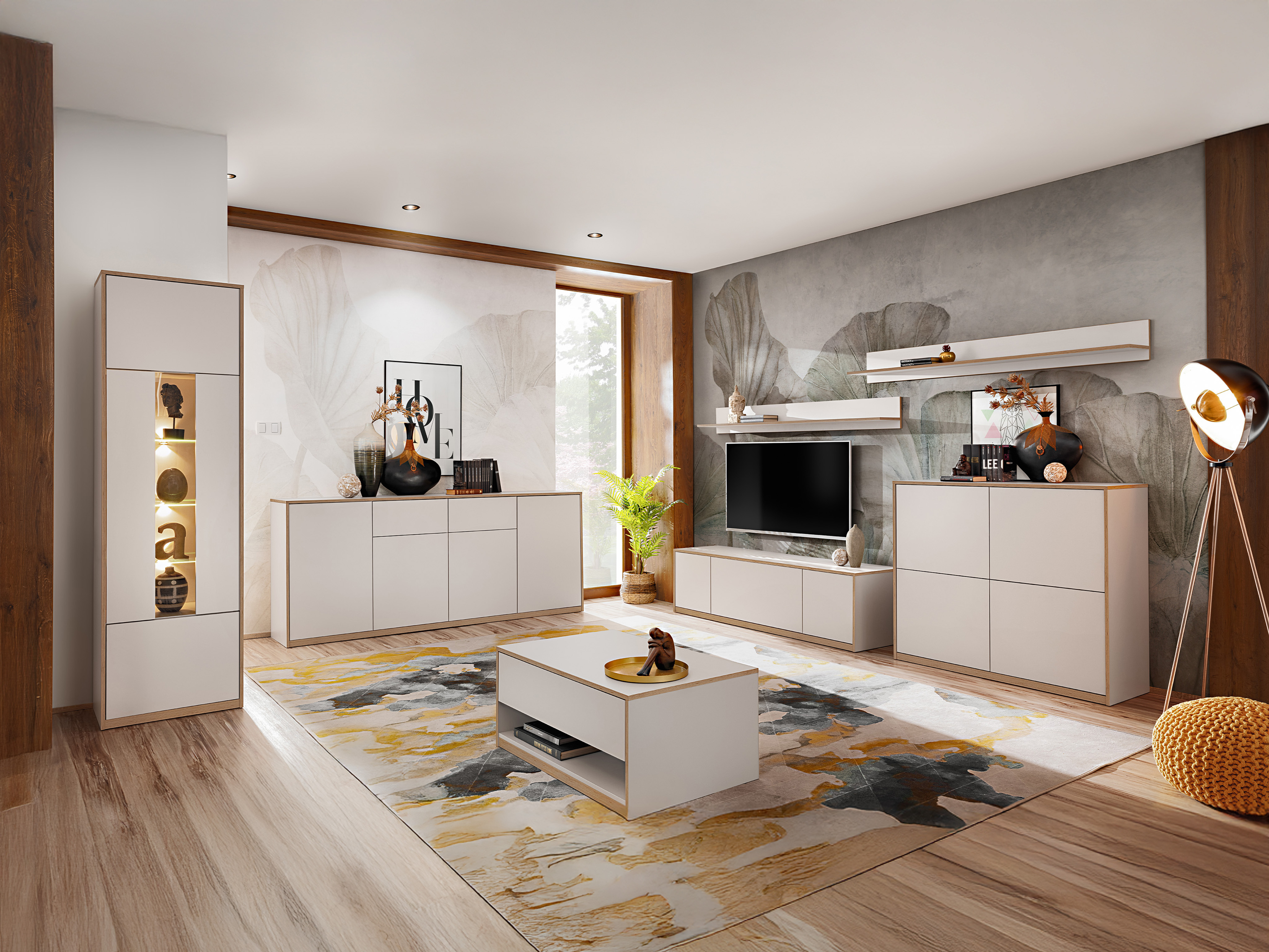 Viesistabas komplekts Fivetri 110 (Balts)