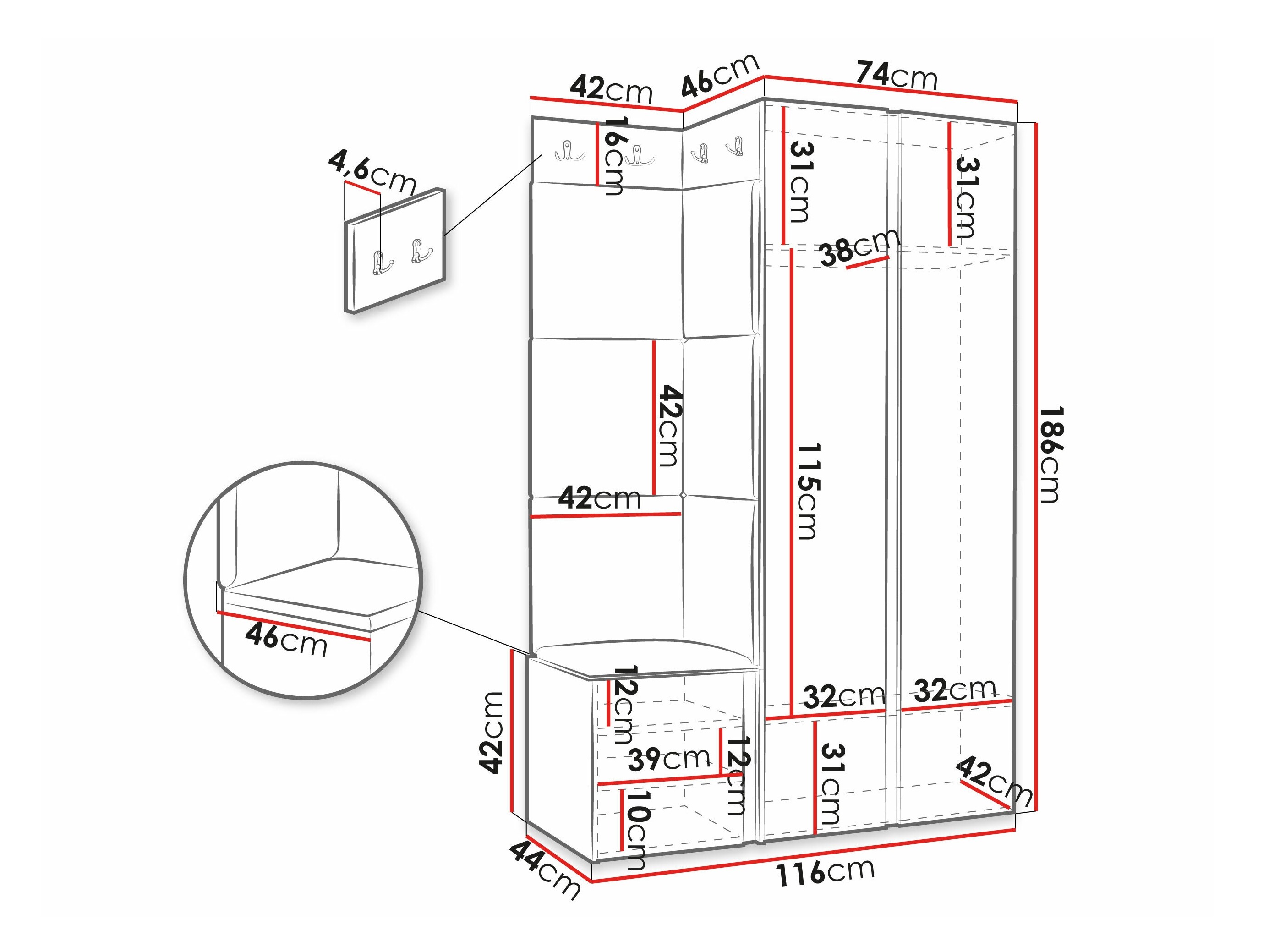 Priekšnama komplekts Hartford 387 (Balts)