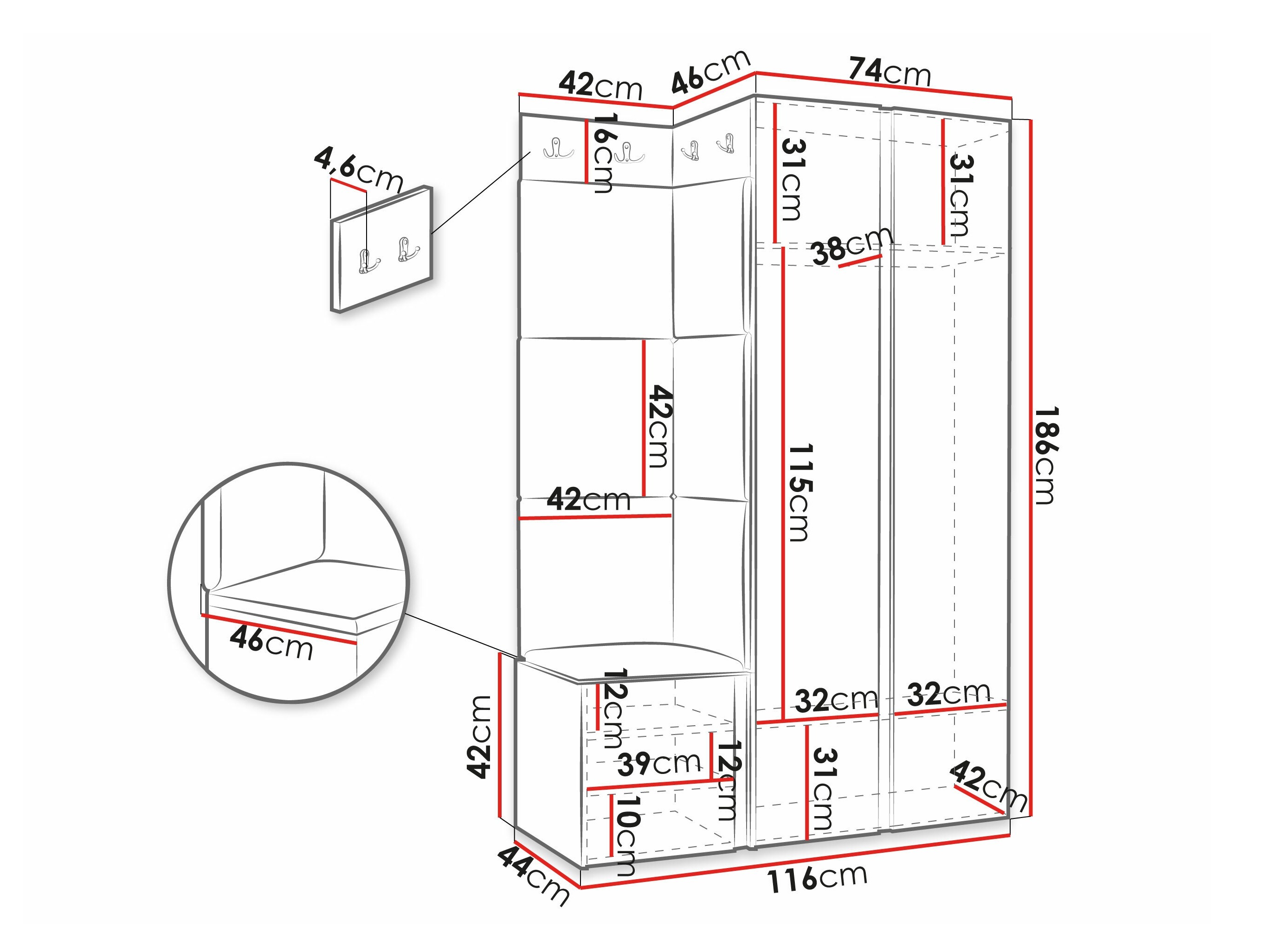 Priekšnama komplekts Hartford 388 (Melns)