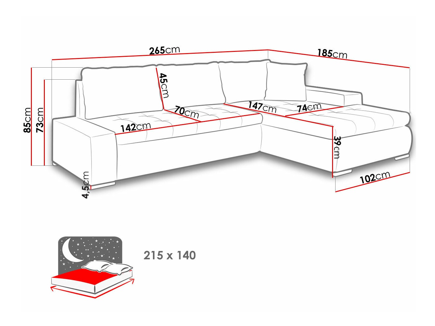 Stūra dīvāns Comfivo Nitor I (Soft 011 + Lux 06)