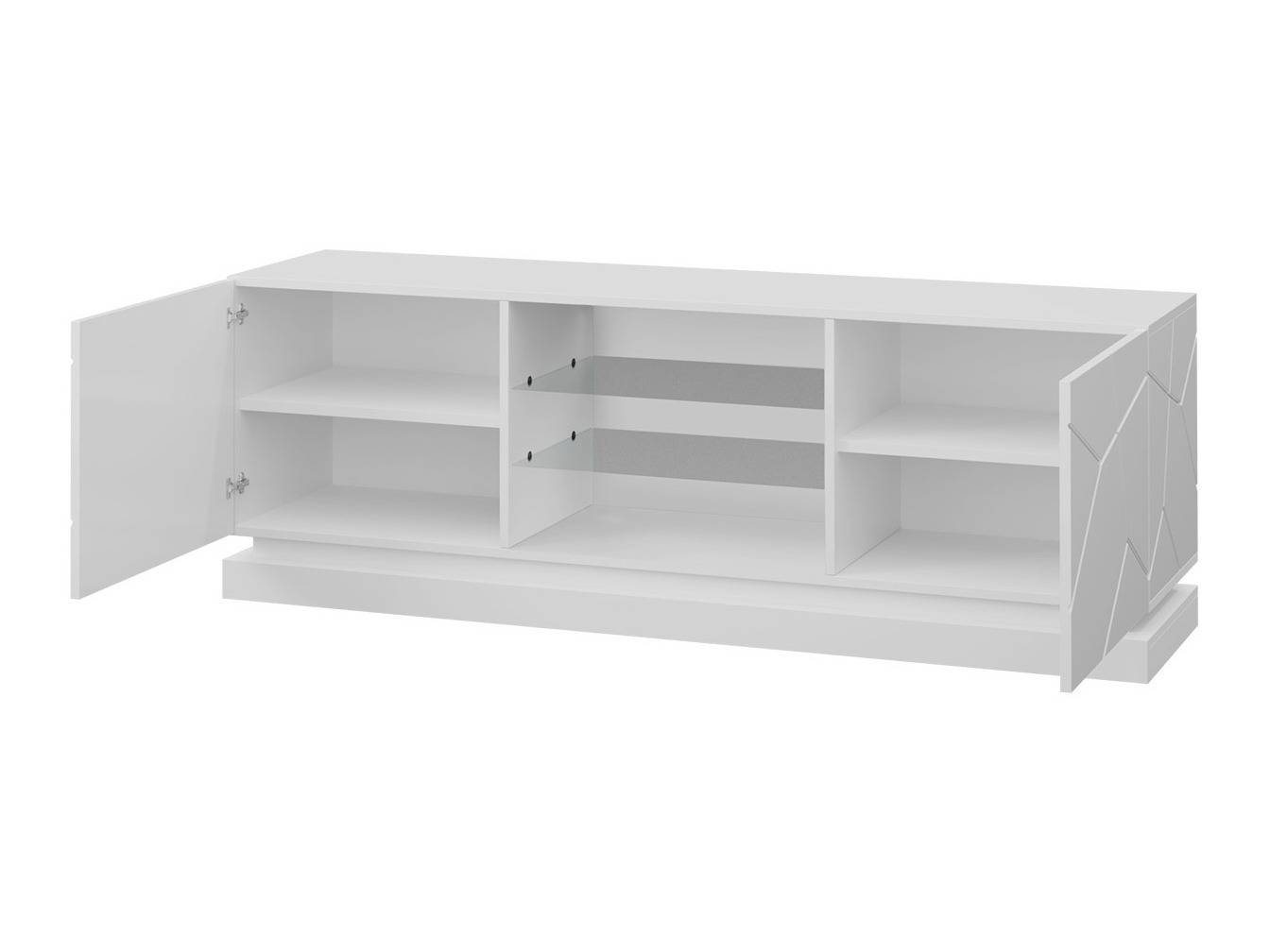TV galds Linar (Balts + Glancēts balts)