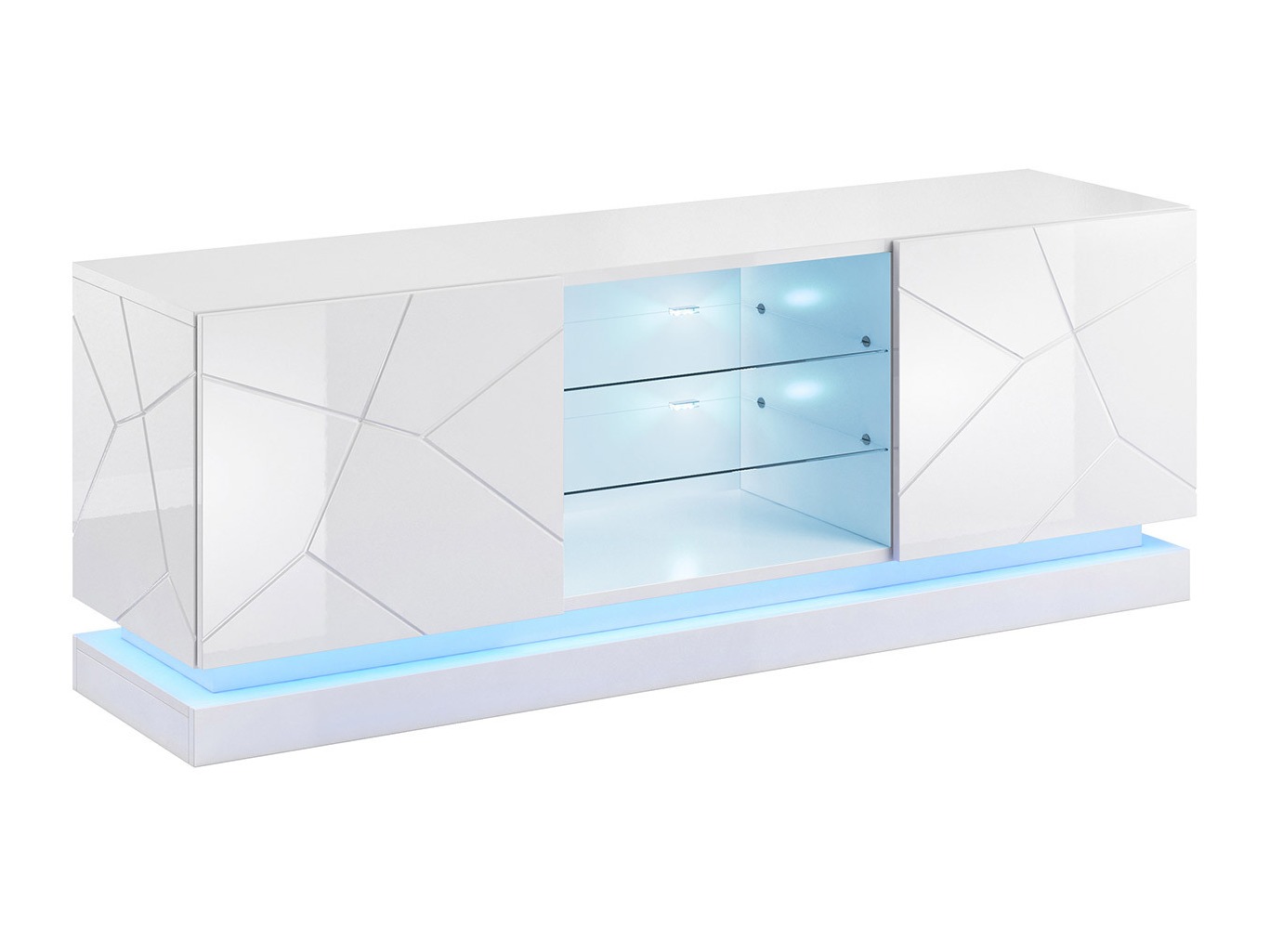 TV galds Linar (Balts + Glancēts balts)