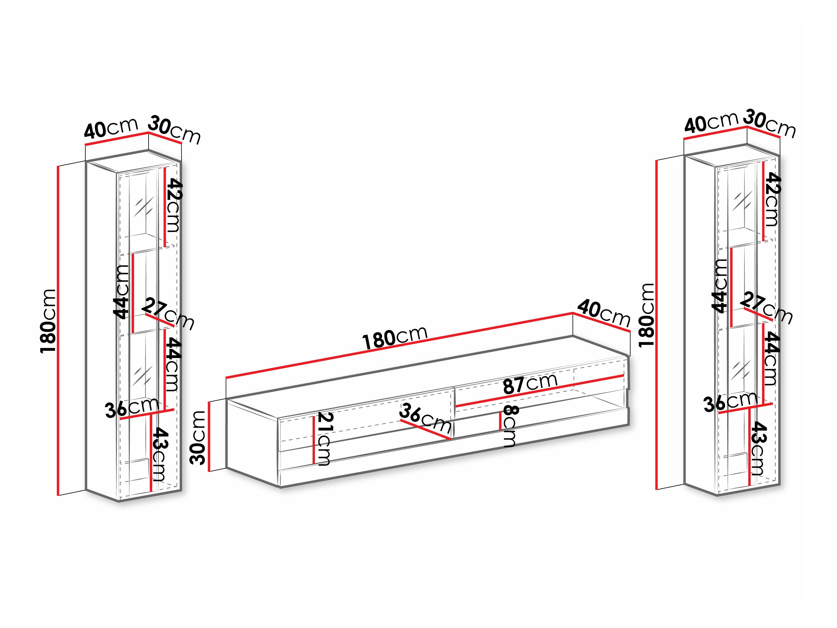 Viesistabas komplekts Venenou 112 (Balts + Glancēts balts)