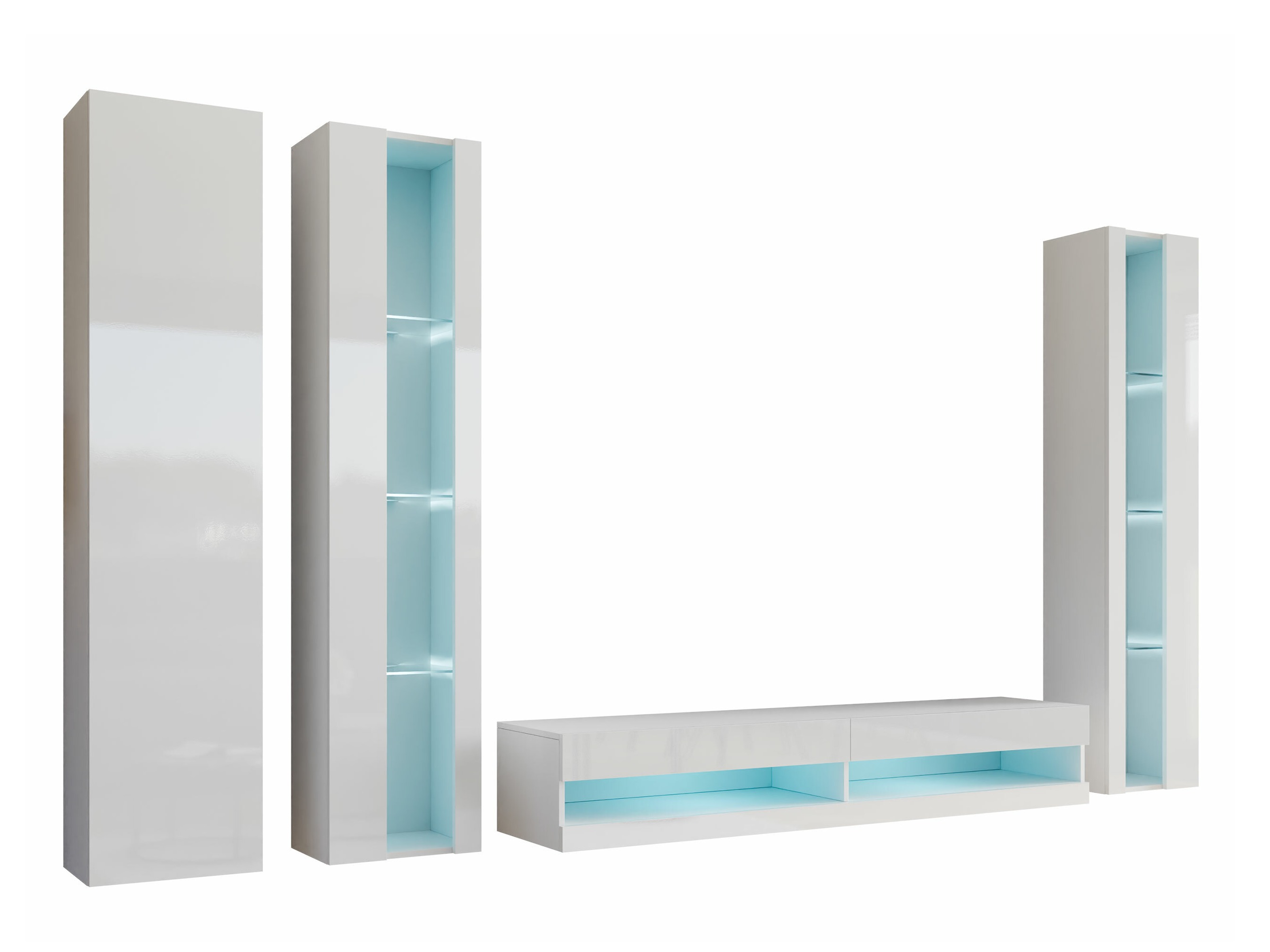 Viesistabas komplekts Venenou 116 (Balts + Glancēts balts)