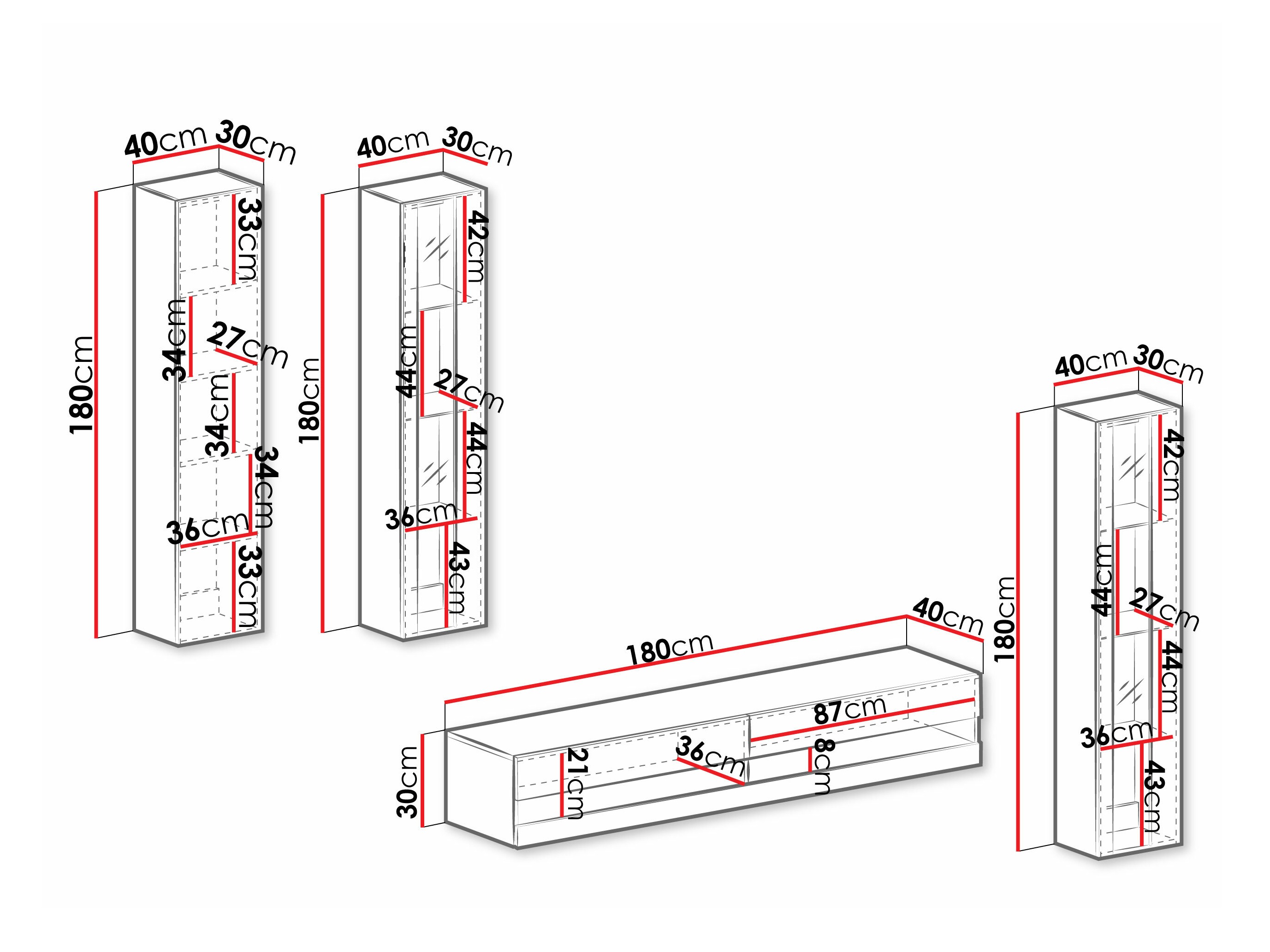 Viesistabas komplekts Venenou 116 (Balts + Glancēts balts)