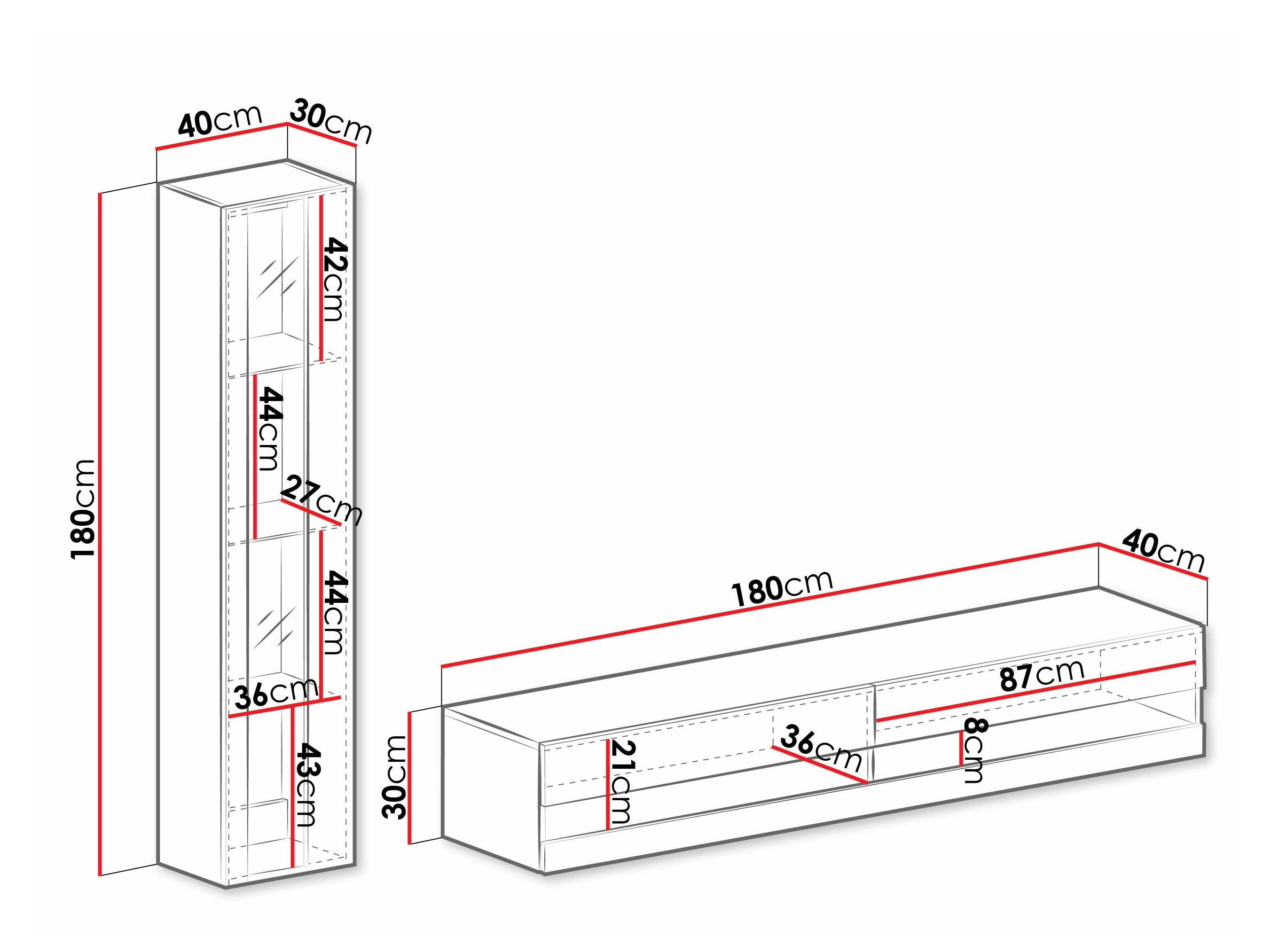Viesistabas komplekts Vilrin VIII (Melns + Glancēts melns)