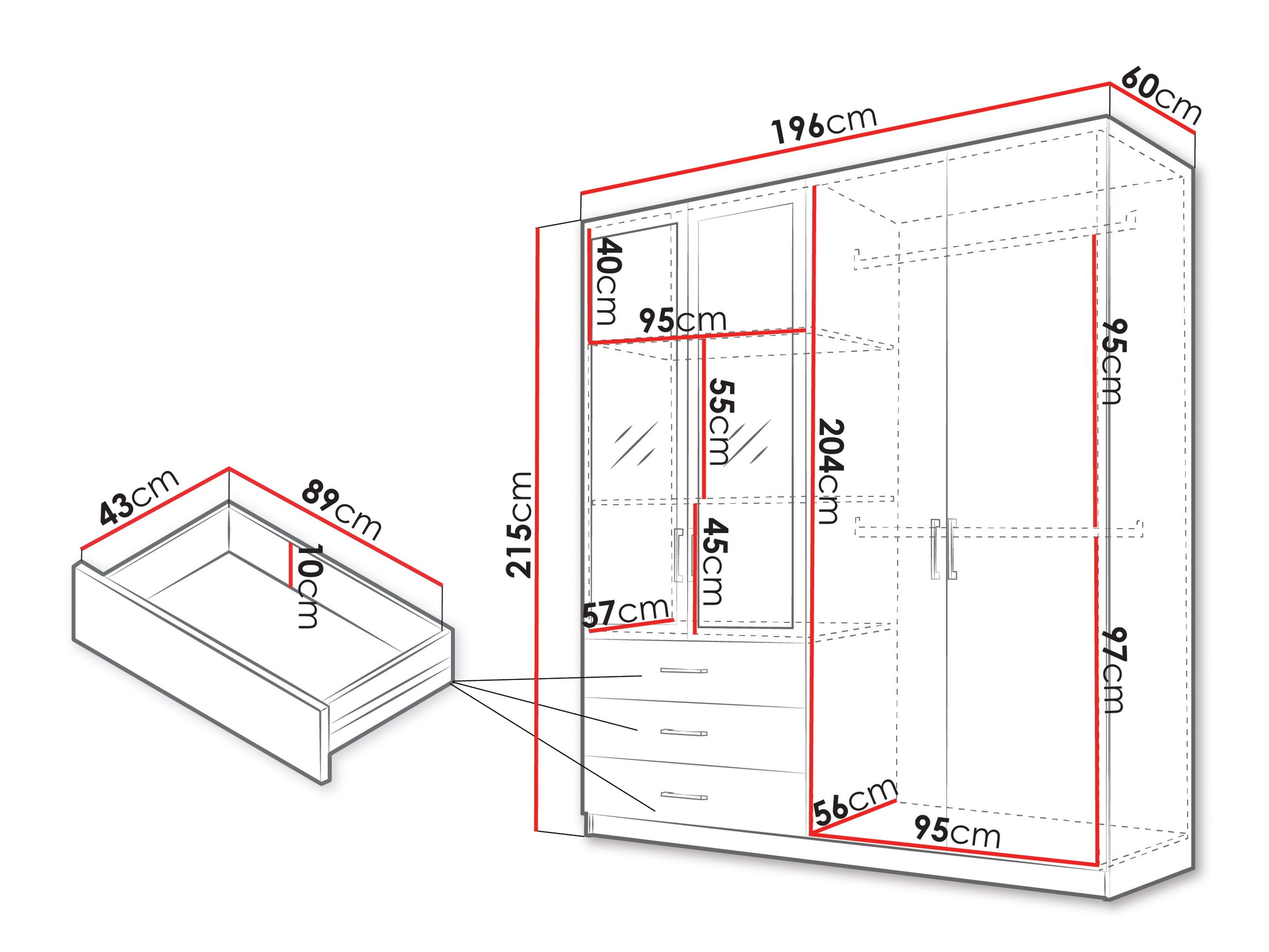 Skapis Honolulu 269 (Balts)