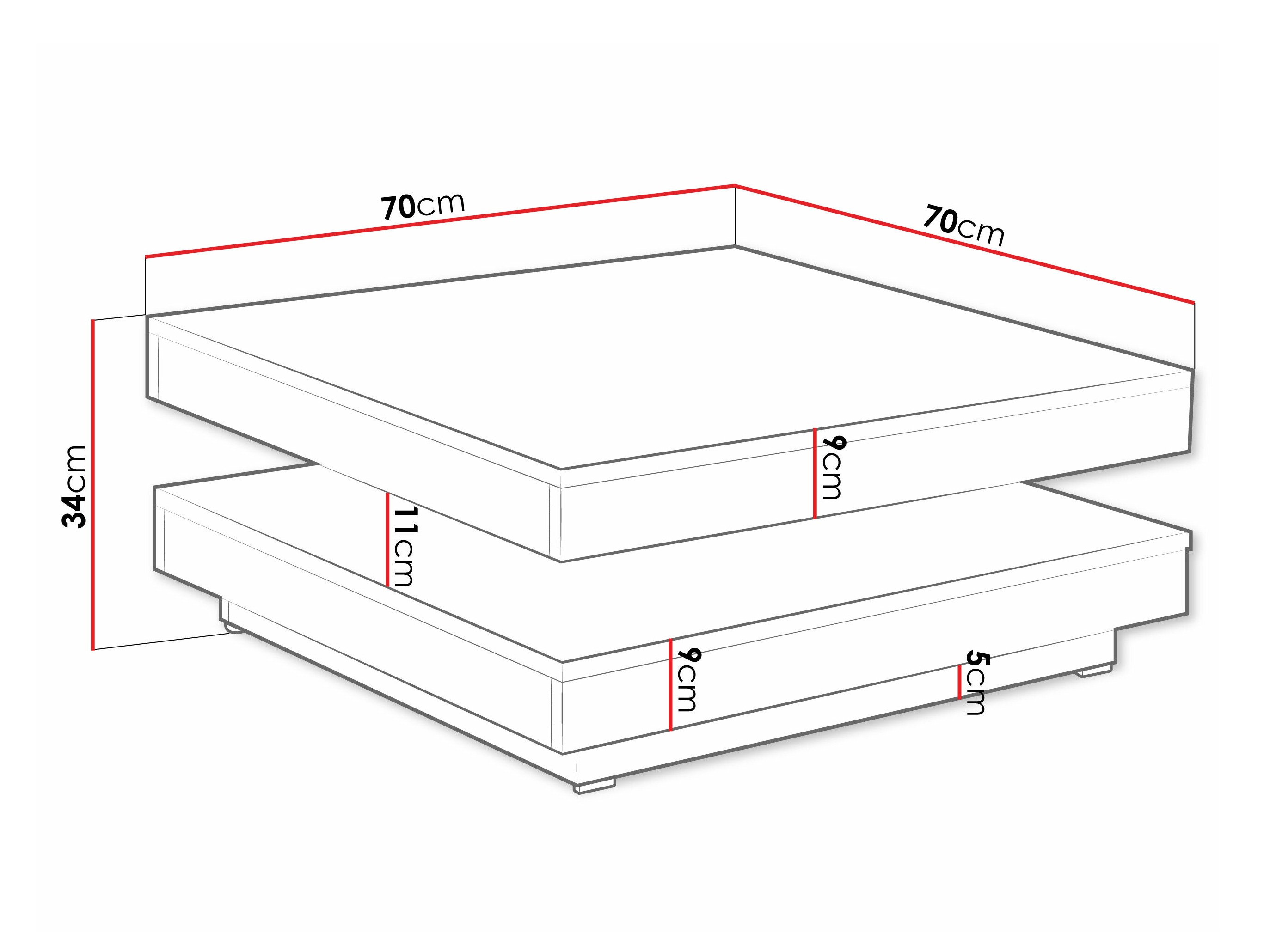 Žurnālu galdiņš transformeris Comfivo 385 (Votan ozols + Balts)
