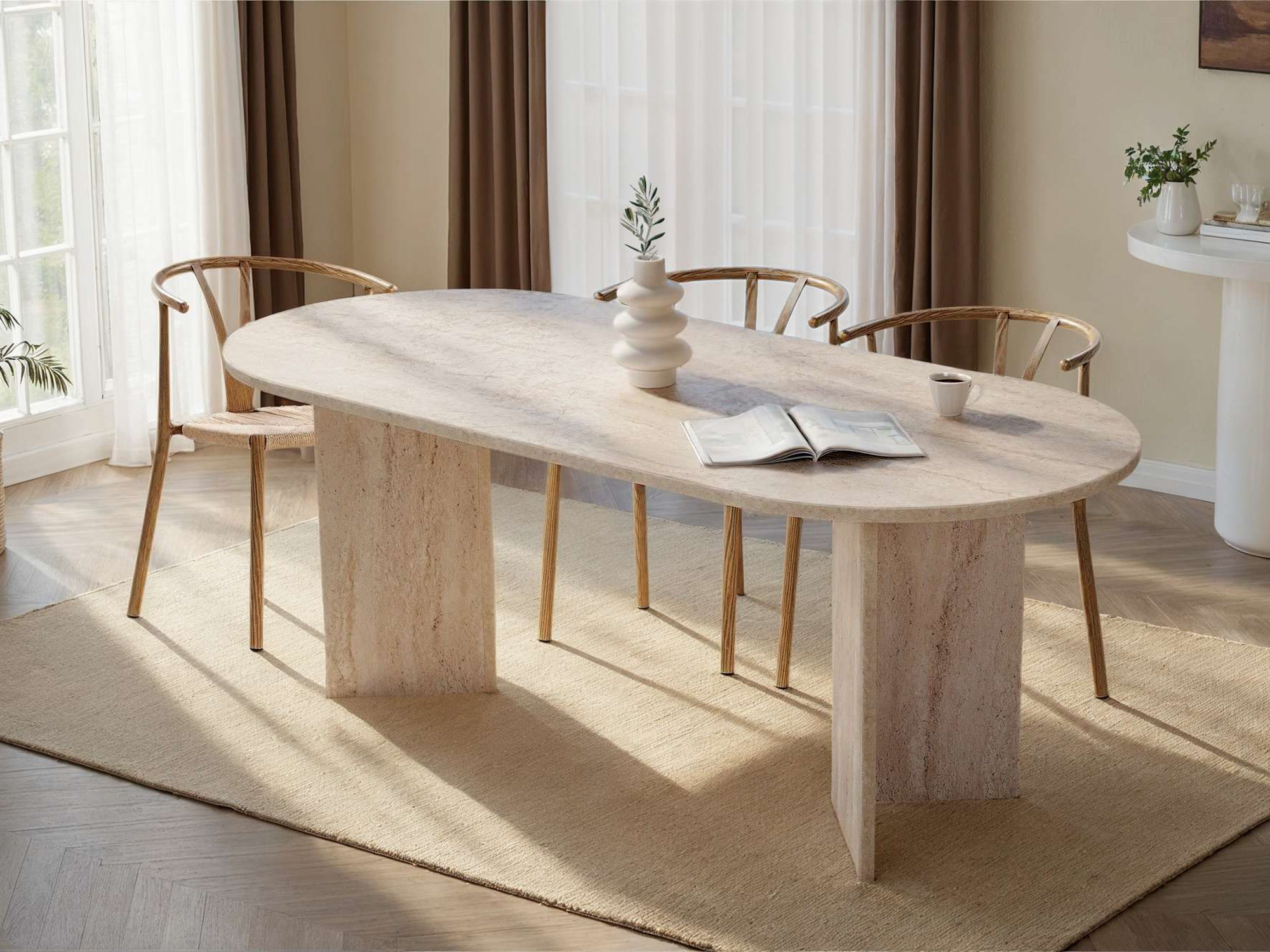 Galds Novato 138 (Gaišs travertīns)