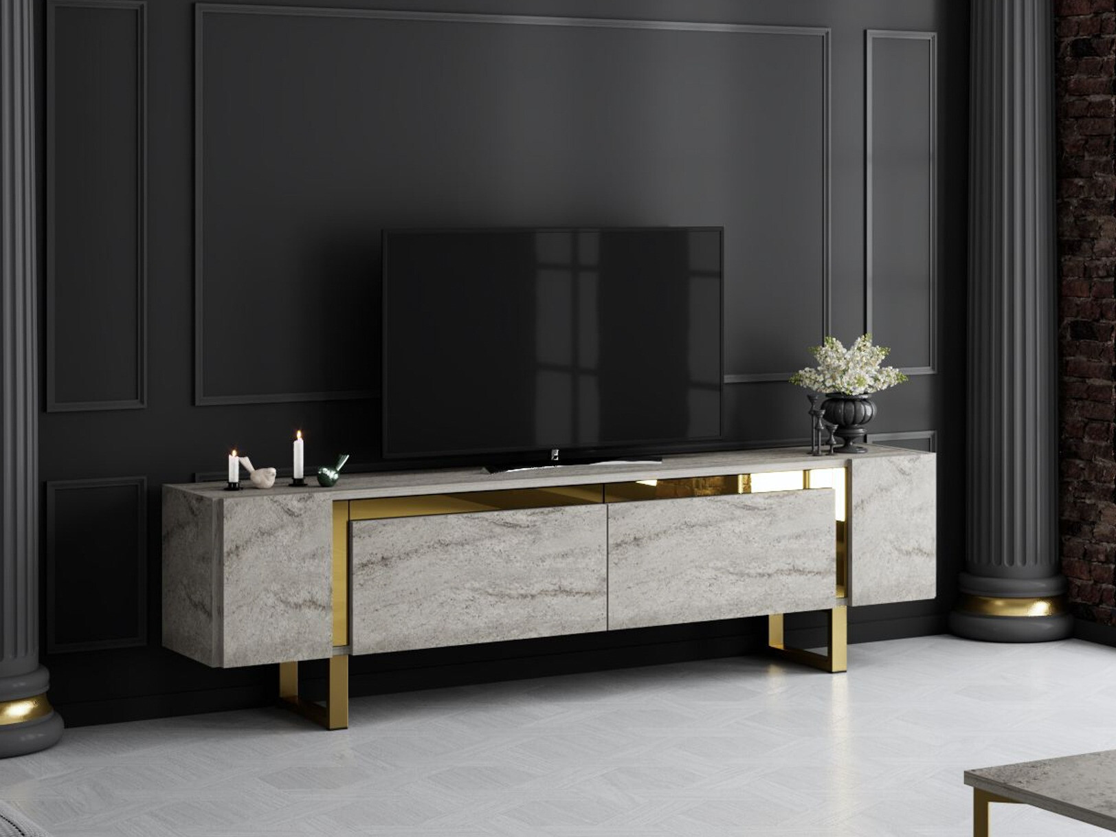 TV galds Kailua 2670 (Gaišs travertīns)