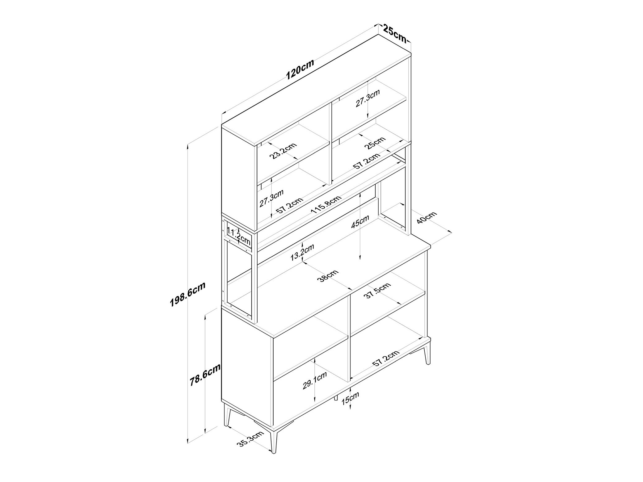 Daudzfunkcionāla mēbele Kailua 2678 (Balts)