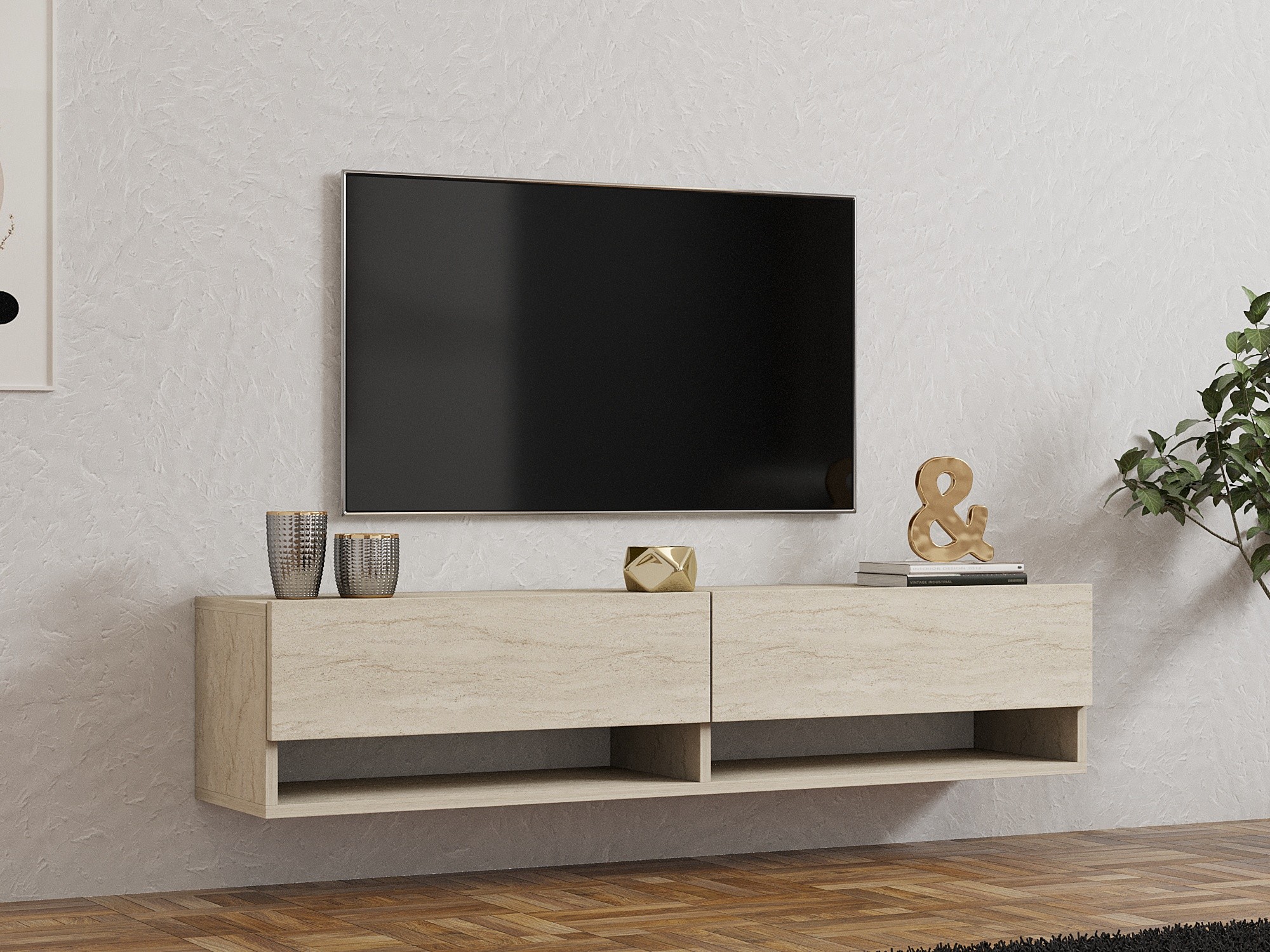TV galds Kailua 2690 (Gaišs Travertine)